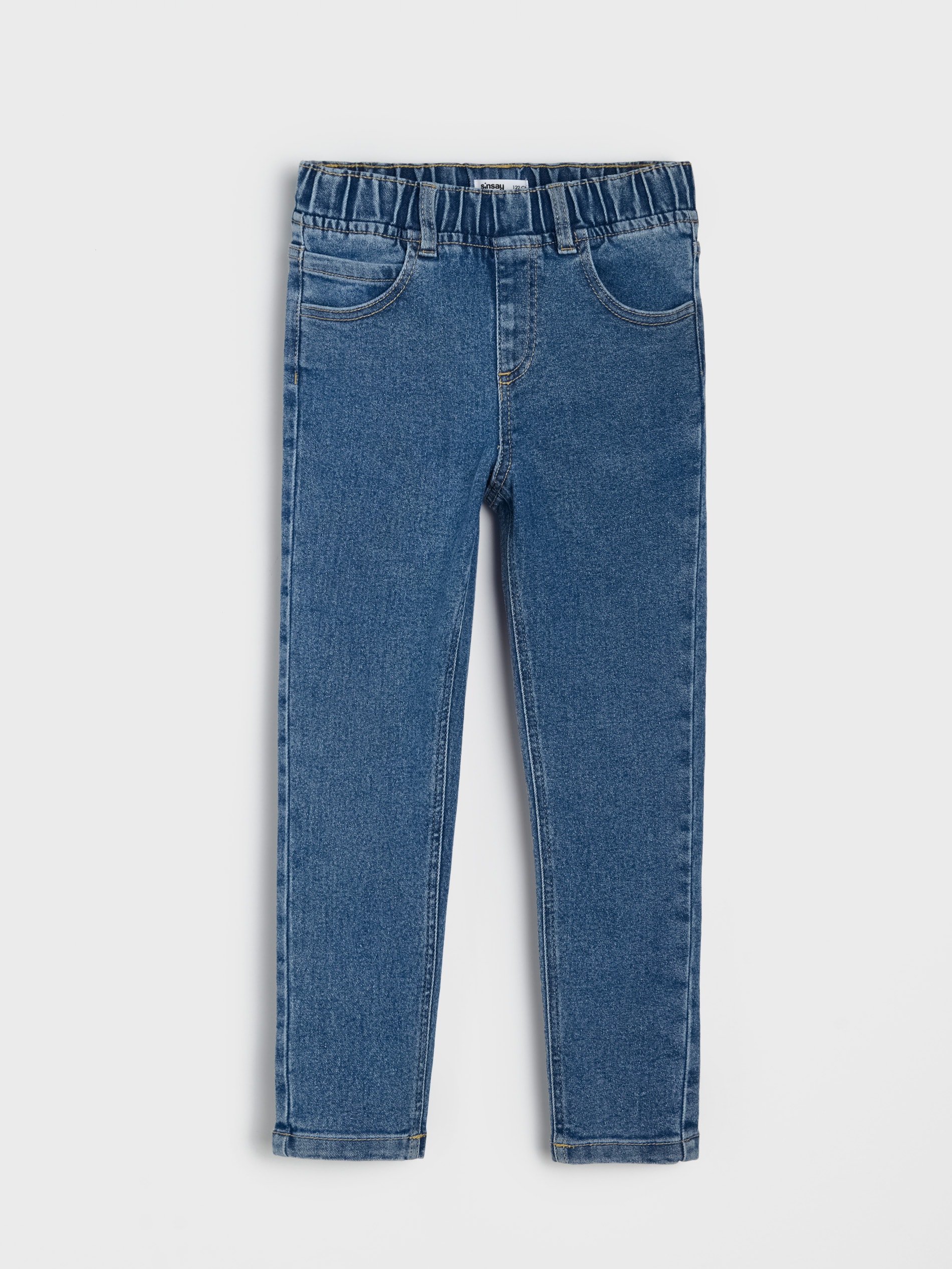 Sinsay - Jeansy relaxed skinny z domieszką wiskozy - granatowy