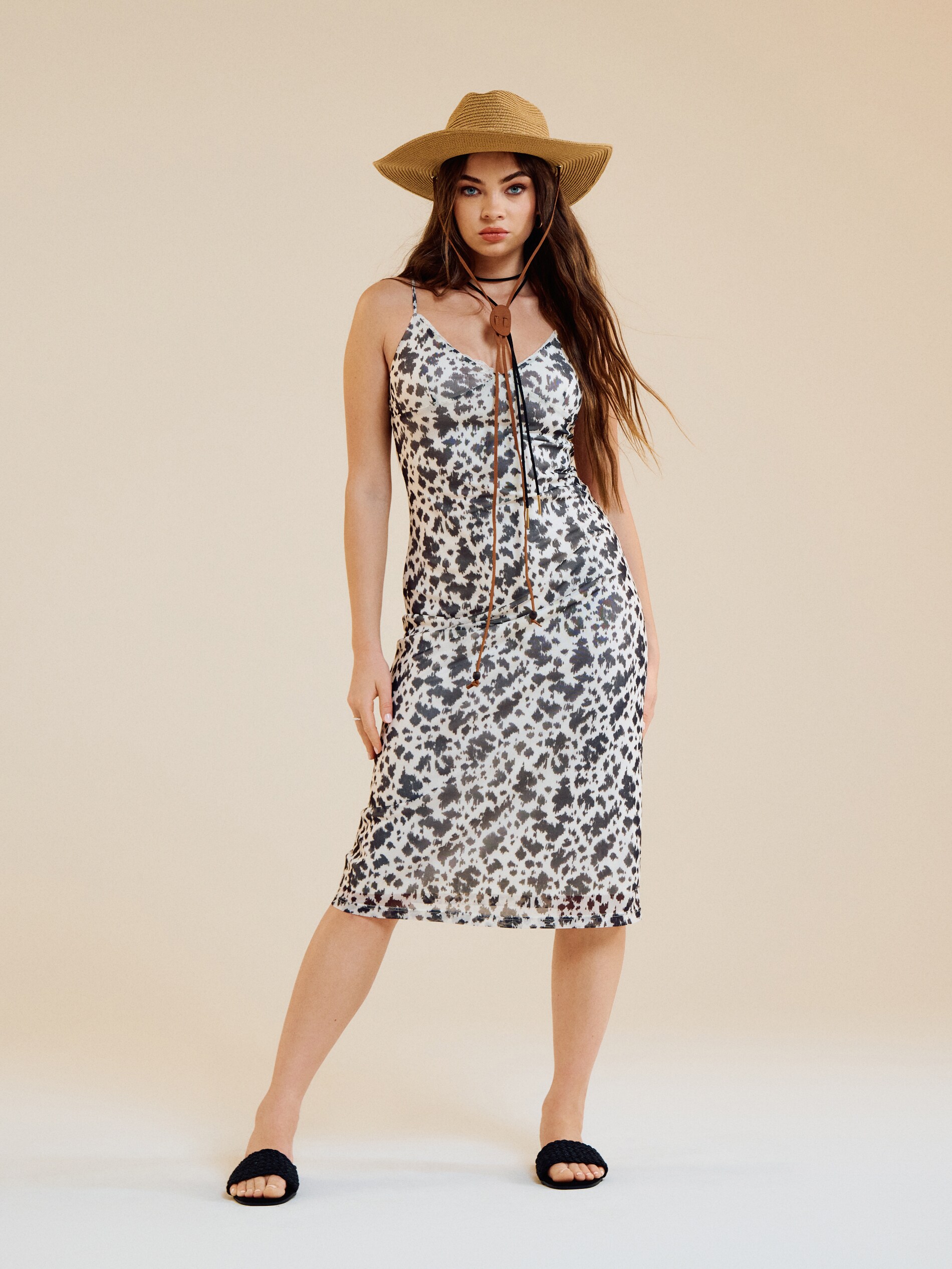 Sinsay - Midi φόρεμα με δαντέλα - πολυχρωμο φωτογραφία