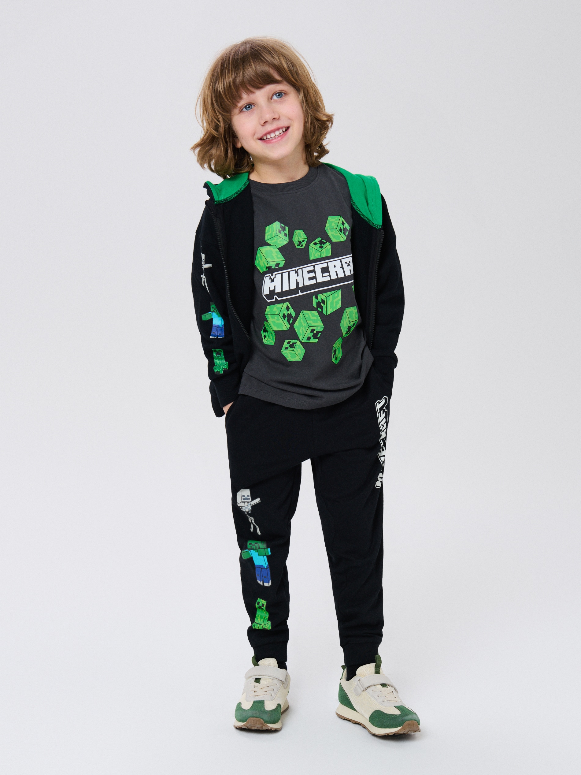 Sinsay - Spodnie dresowe Minecraft - czarny