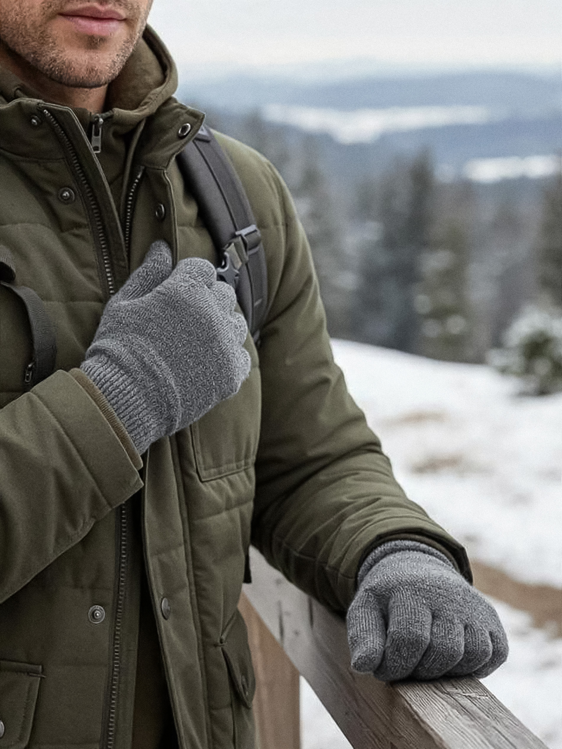 Sinsay - Σετ με 2 ζεύγη γάντια - σκουρο γκρι φωτογραφία