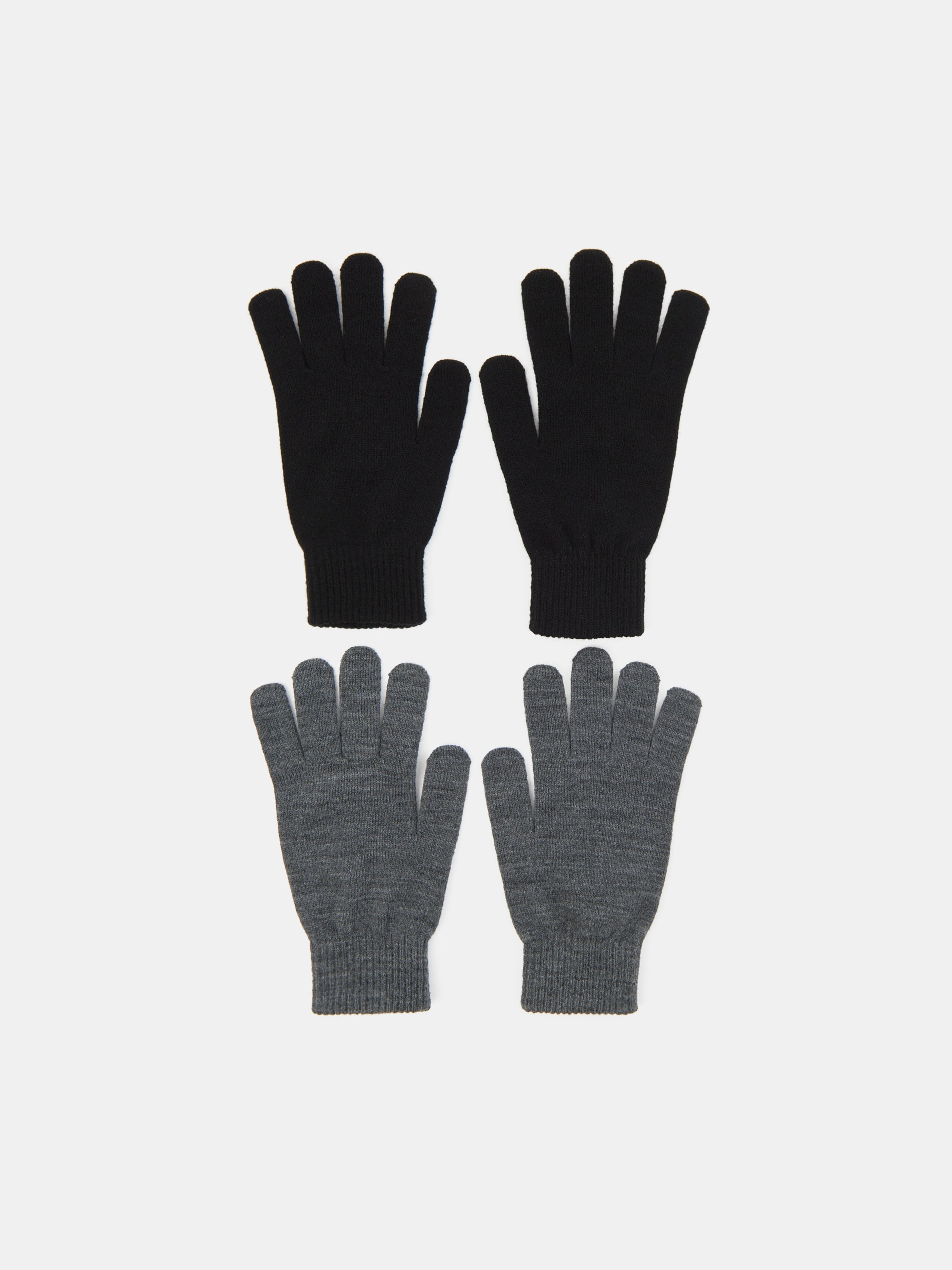 Sinsay - Σετ με 2 ζεύγη γάντια - σκουρο γκρι φωτογραφία