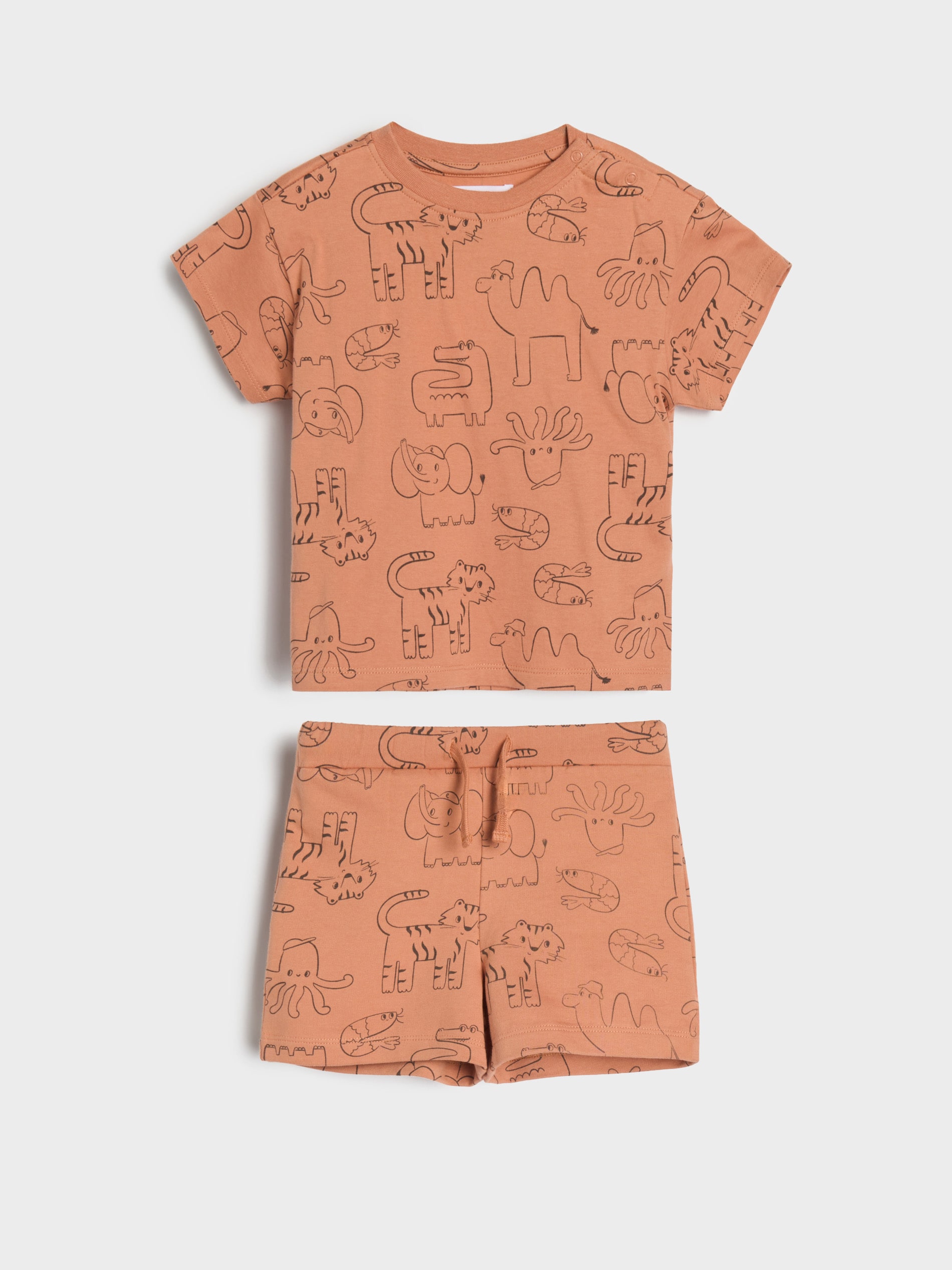 Sinsay - Komplet dzianinowy we wzór zwierzęcy - pomarańczowy