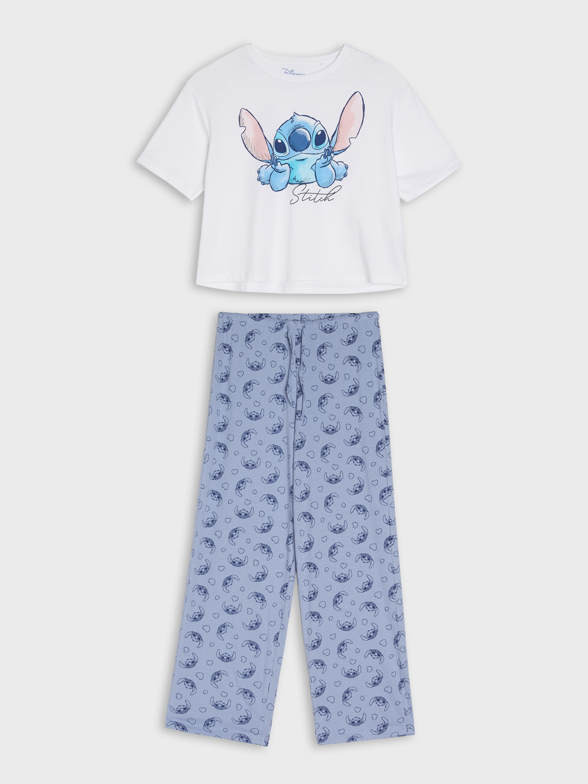 Sinsay - Βαμβακερή πιτζάμα δύο τεμαχίων Stitch - λευκο φωτογραφία