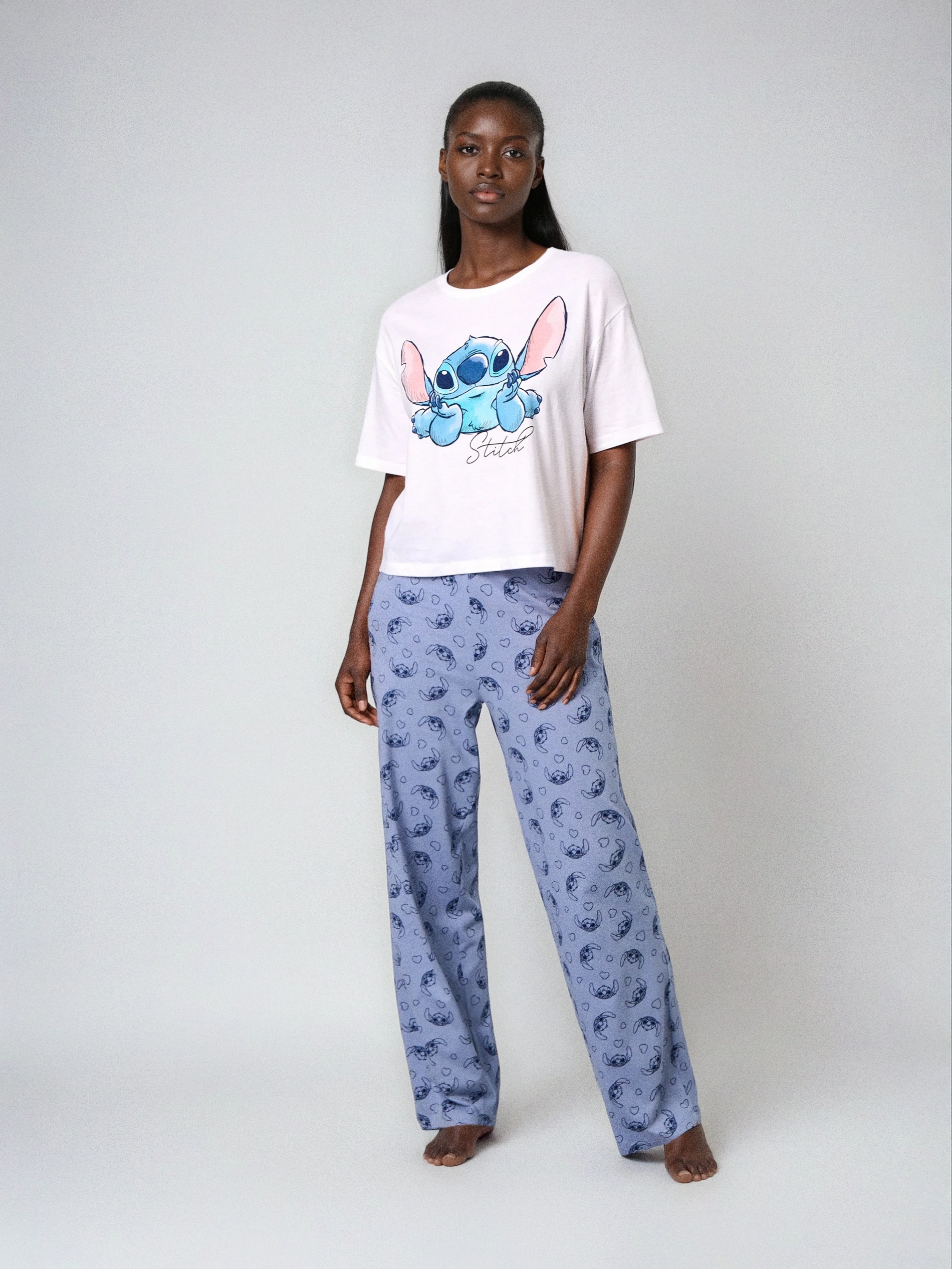 Sinsay - Βαμβακερή πιτζάμα δύο τεμαχίων Stitch - λευκο φωτογραφία