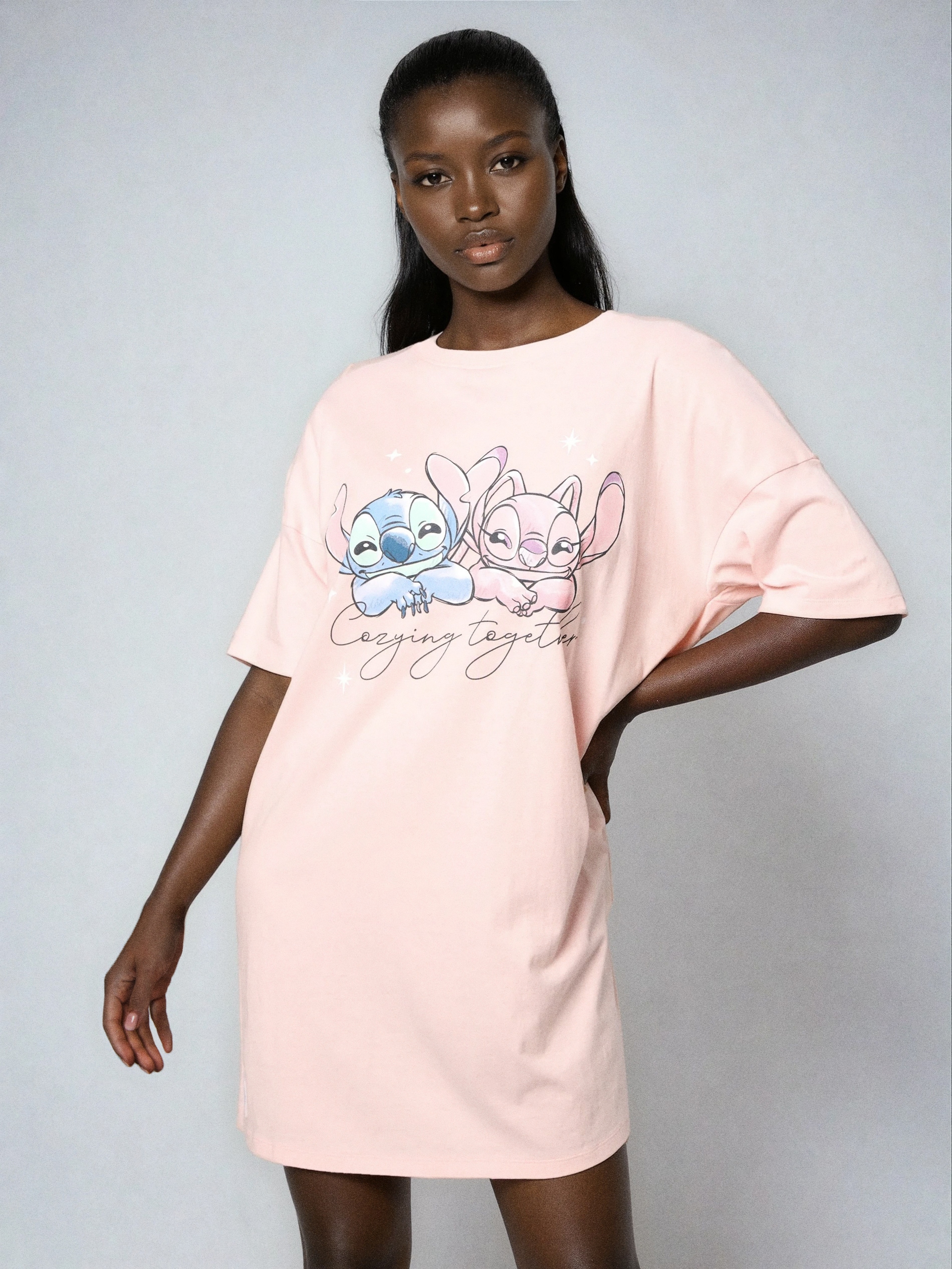 Sinsay - Βαμβακερή πιτζάμα δύο τεμαχίων Stitch - ροζ παστελ φωτογραφία