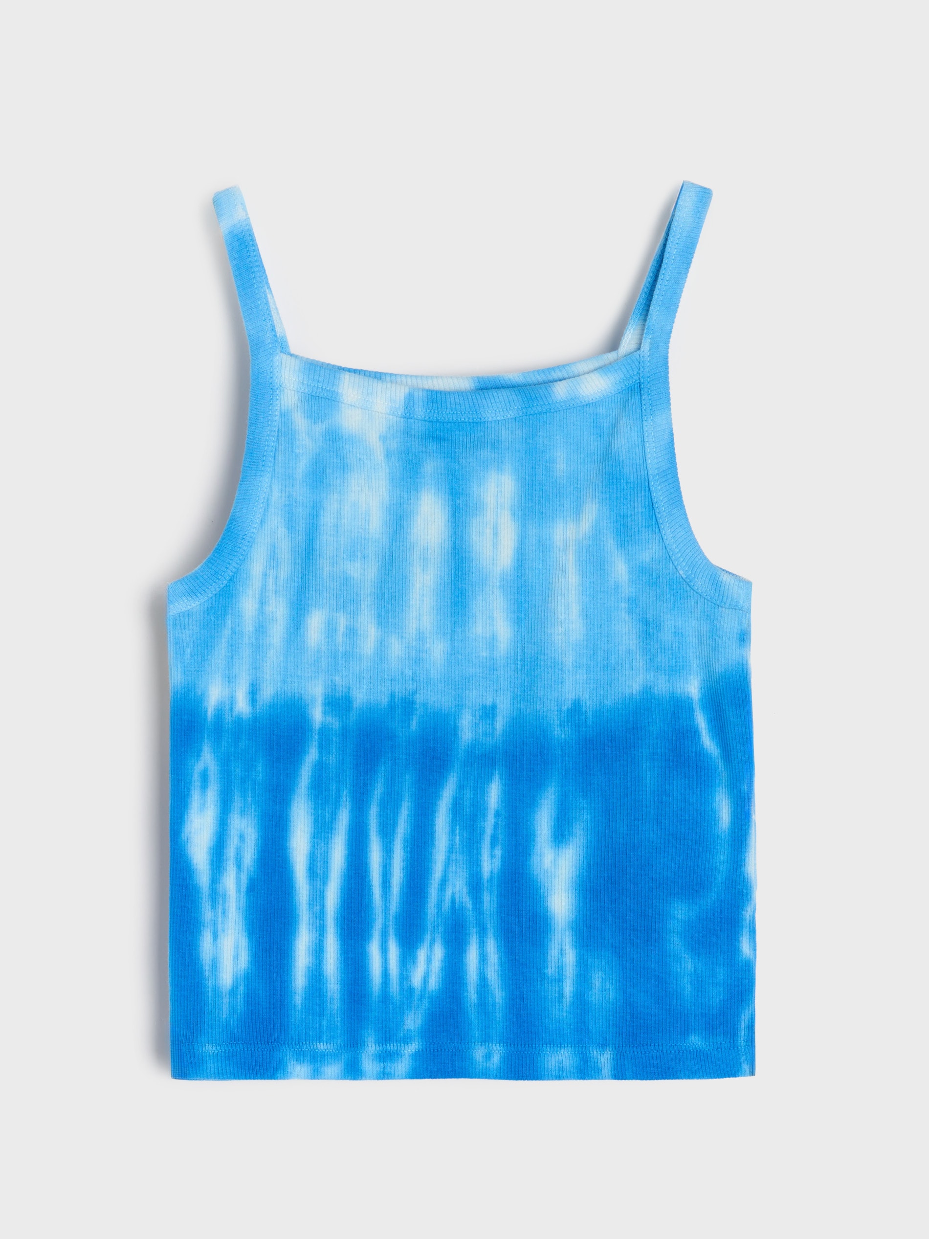 Sinsay - Prążkowana koszulka z motywem tie dye na ramiączkach - wielobarwny