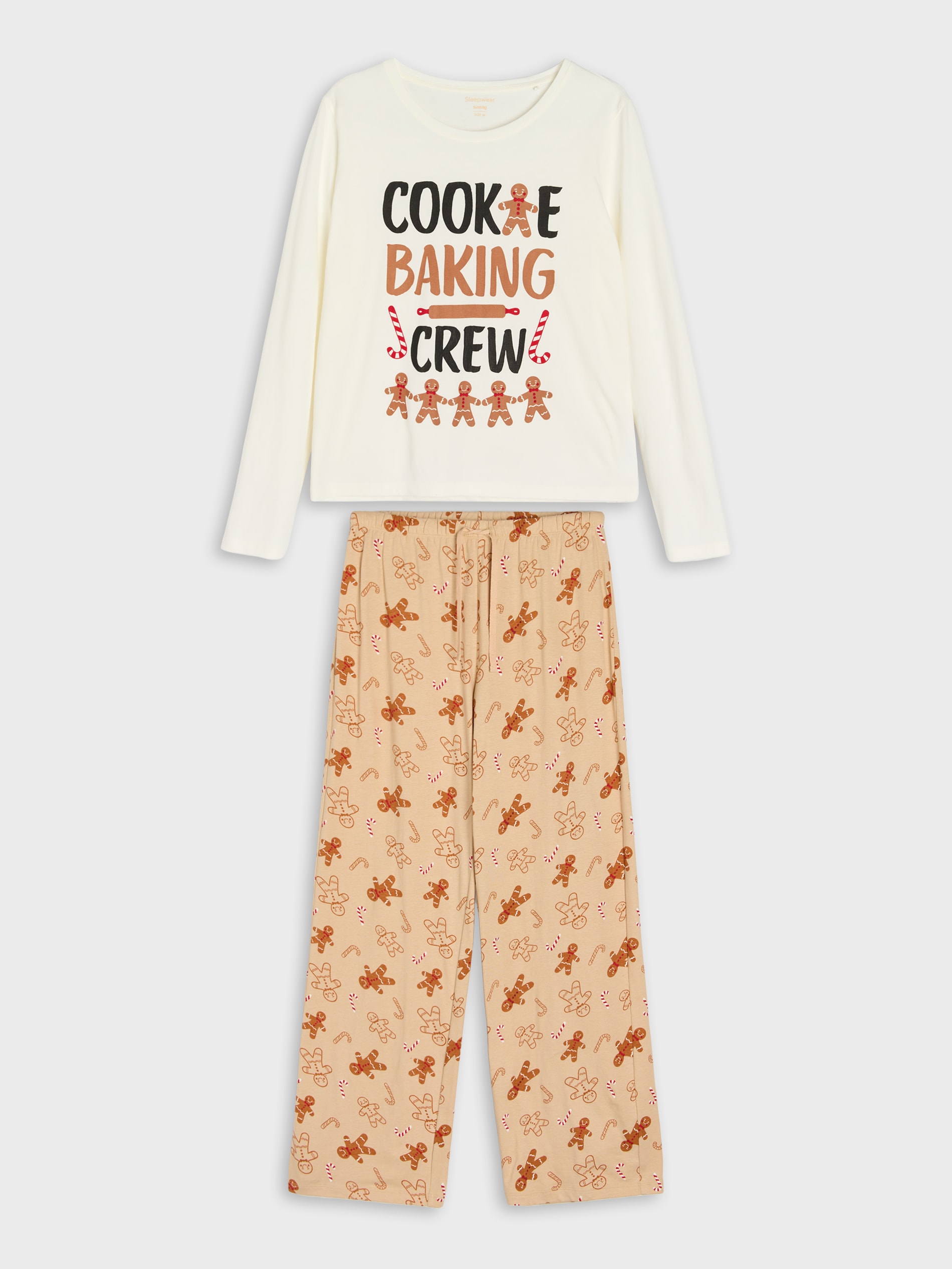 Sinsay - Βαμβακερή πιτζάμα με σχέδιο τζίντζερμπρεντ - λευκο φωτογραφία