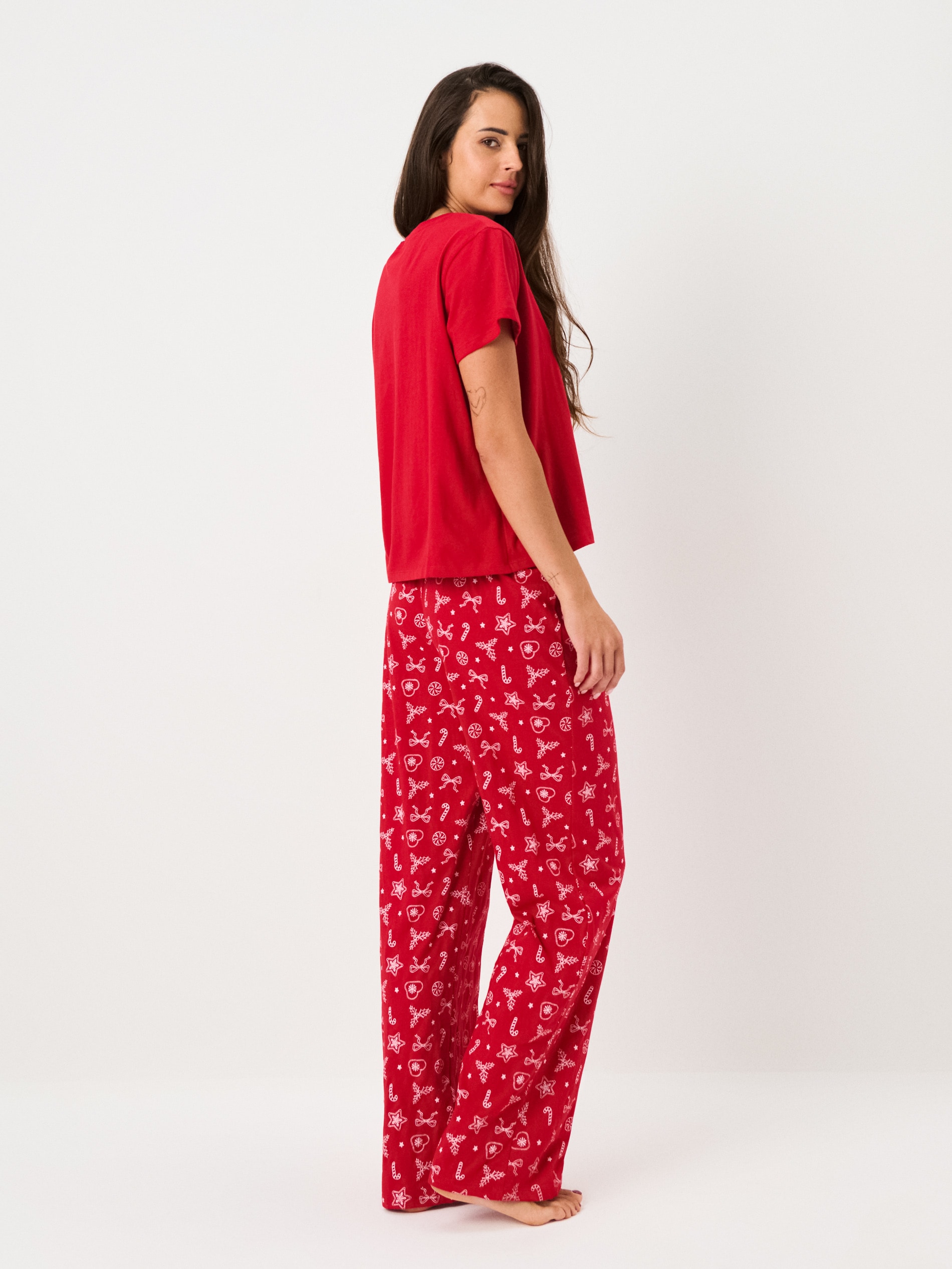 Sinsay - Βαμβακερή πιτζάμα δύο τεμαχίων - κοκκινο φωτογραφία