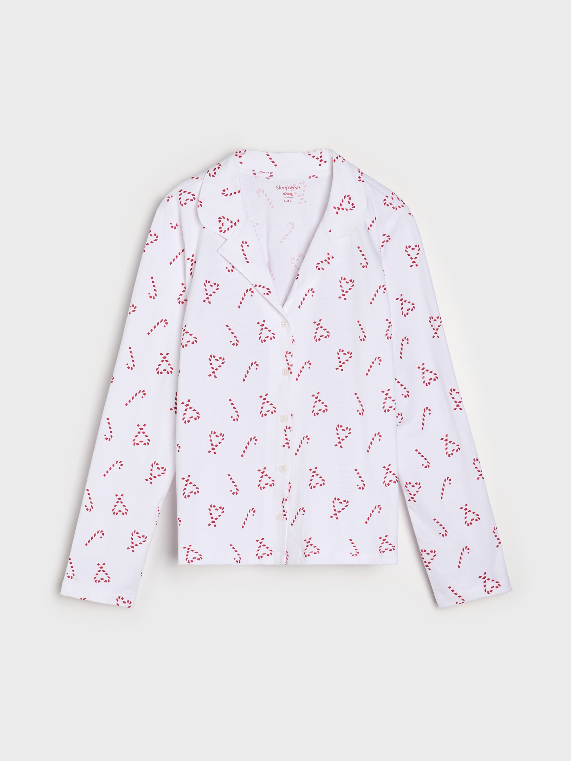 Sinsay - Βαμβακερή πιτζάμα δύο τεμαχίων - λευκο φωτογραφία