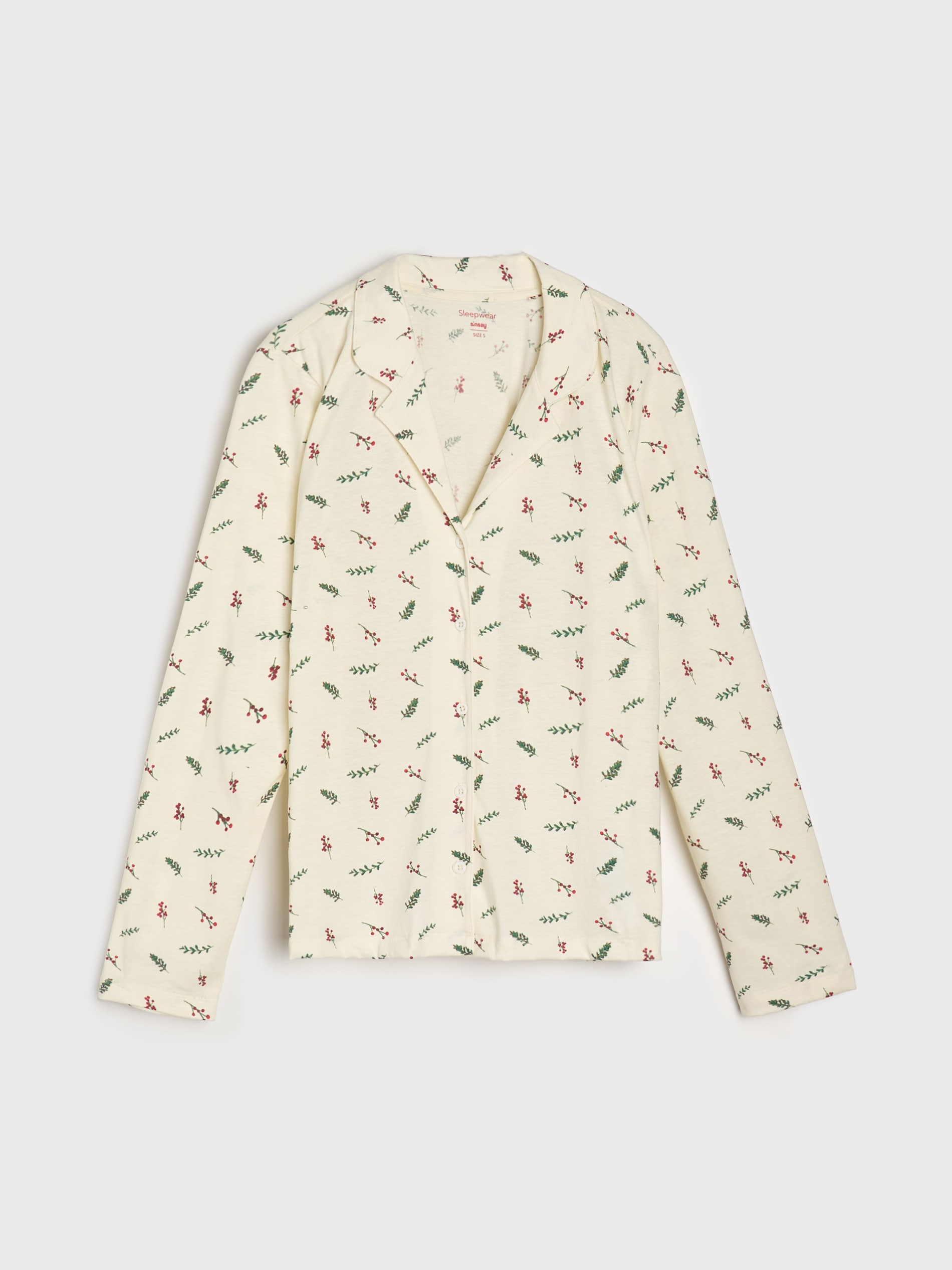 Sinsay - Βαμβακερή πιτζάμα δύο τεμαχίων - κρεμ φωτογραφία