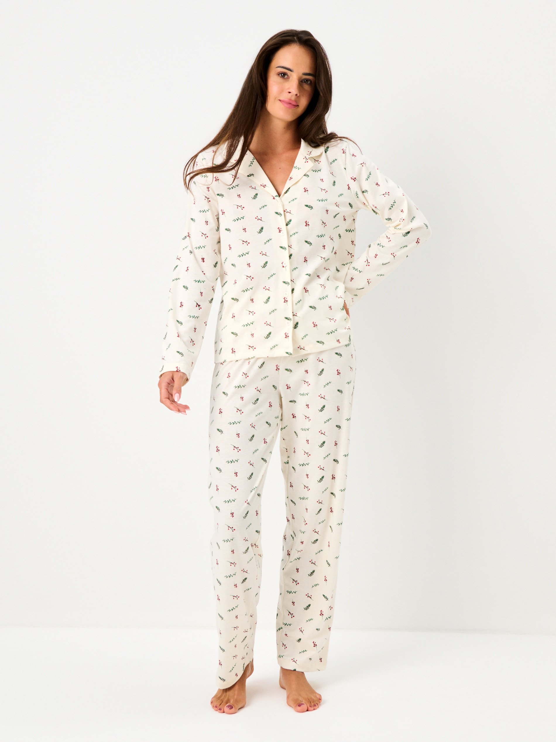 Sinsay - Βαμβακερή πιτζάμα δύο τεμαχίων - κρεμ φωτογραφία