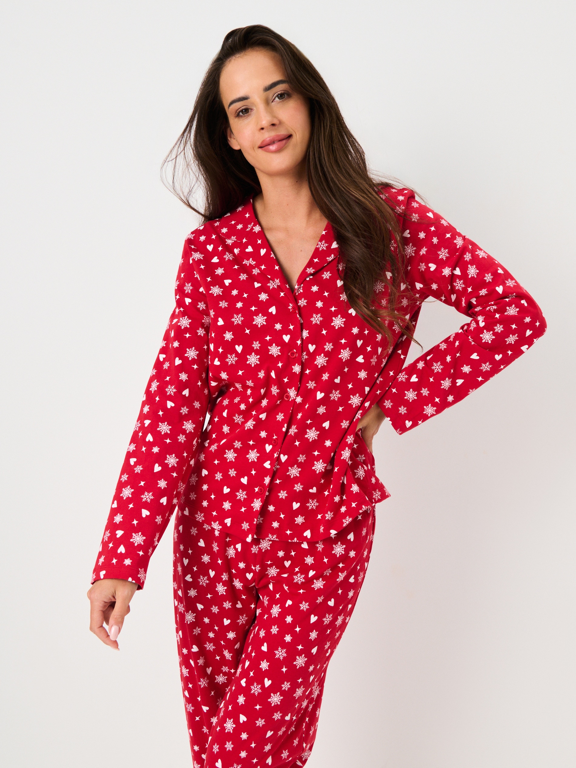 Sinsay - Βαμβακερή πιτζάμα δύο τεμαχίων - κοκκινο φωτογραφία