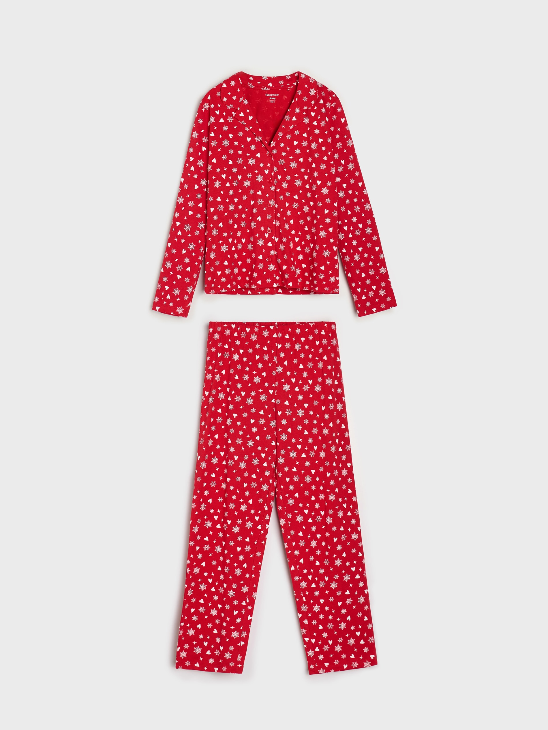 Sinsay - Βαμβακερή πιτζάμα δύο τεμαχίων - κοκκινο φωτογραφία