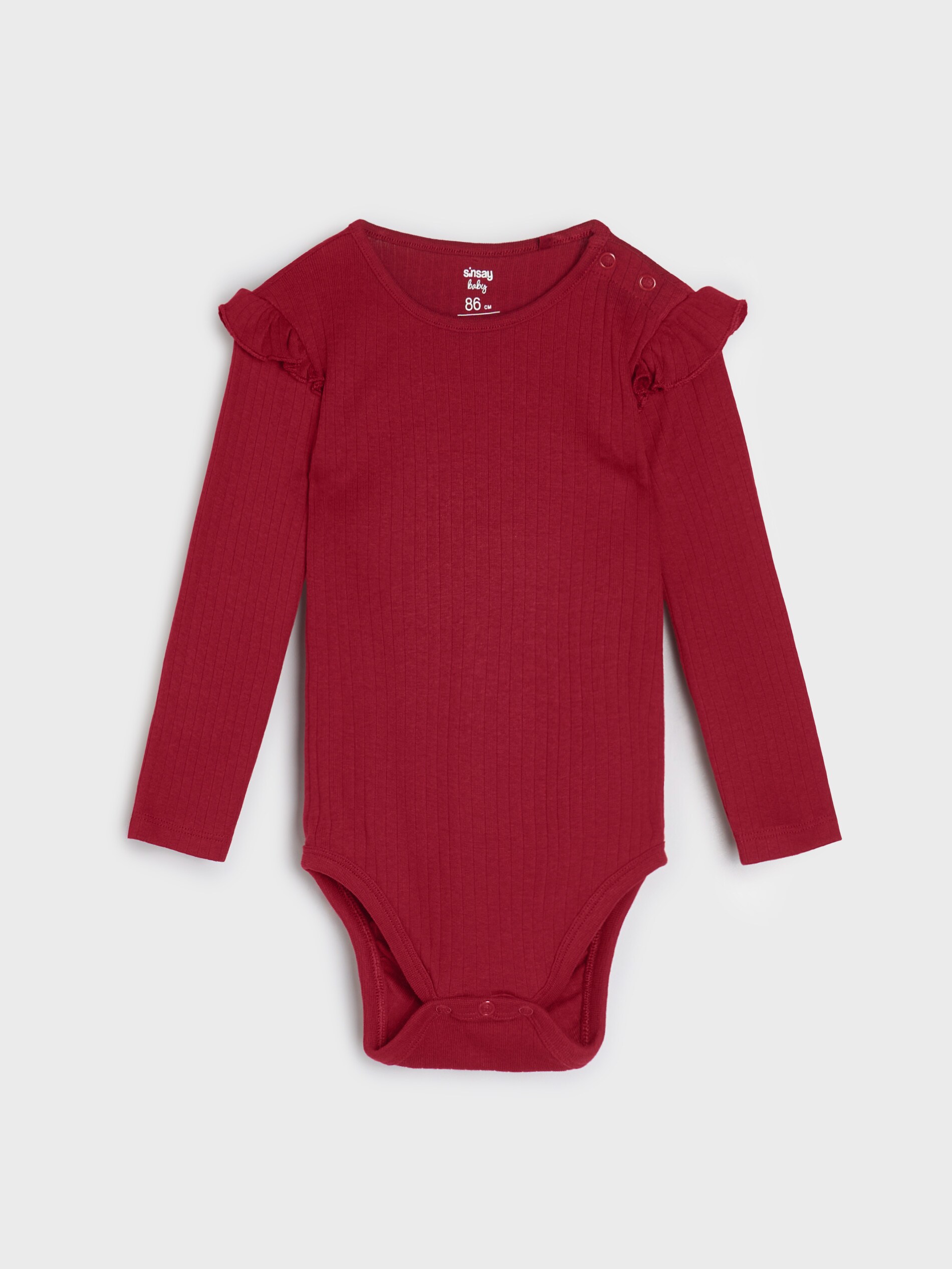 Sinsay - Κορμάκι με λεπτομέρεια από βολάν - burgundy φωτογραφία