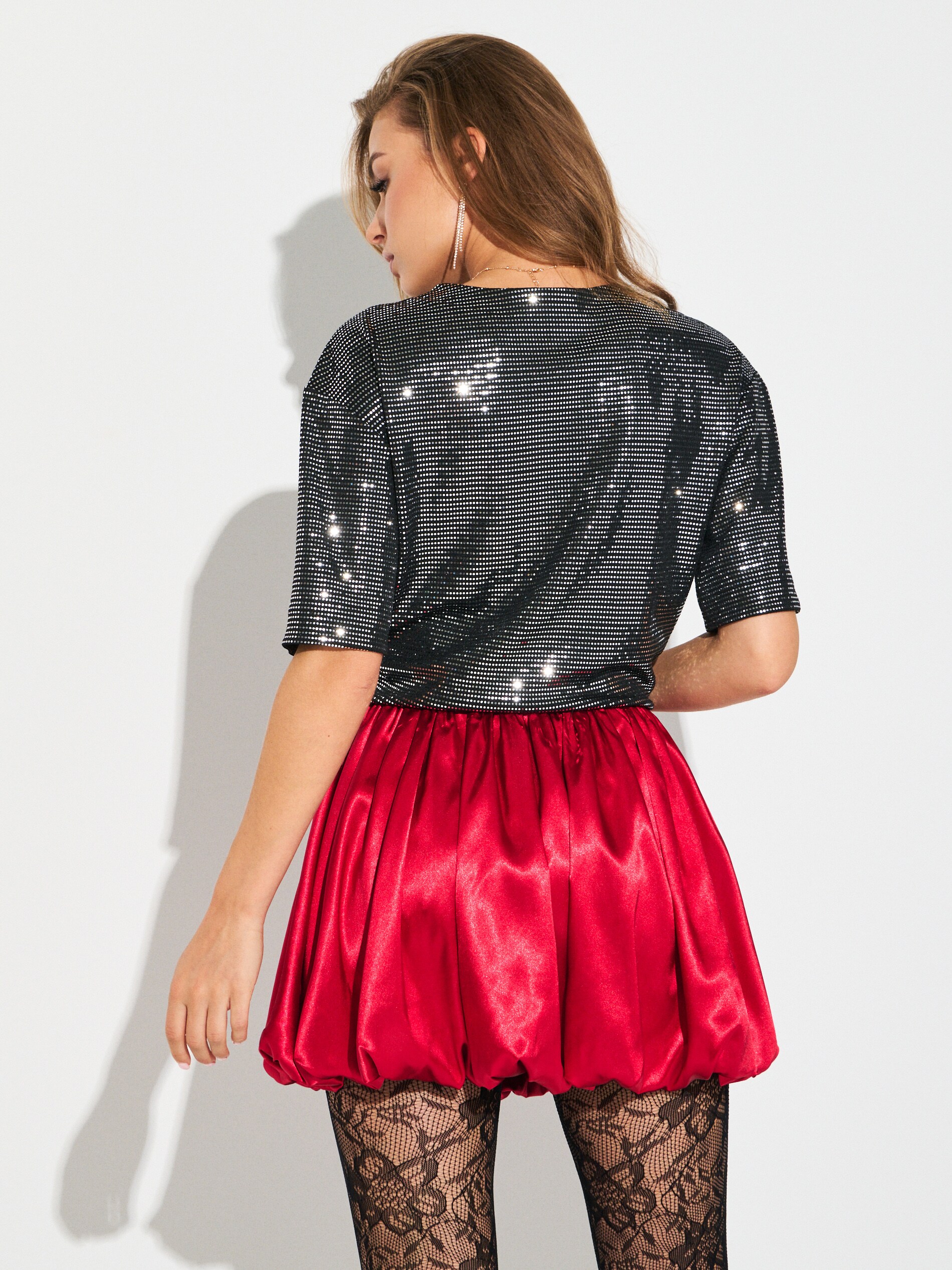 Sinsay - Μίνι φούστα καμπάνα - κοκκινο φωτογραφία