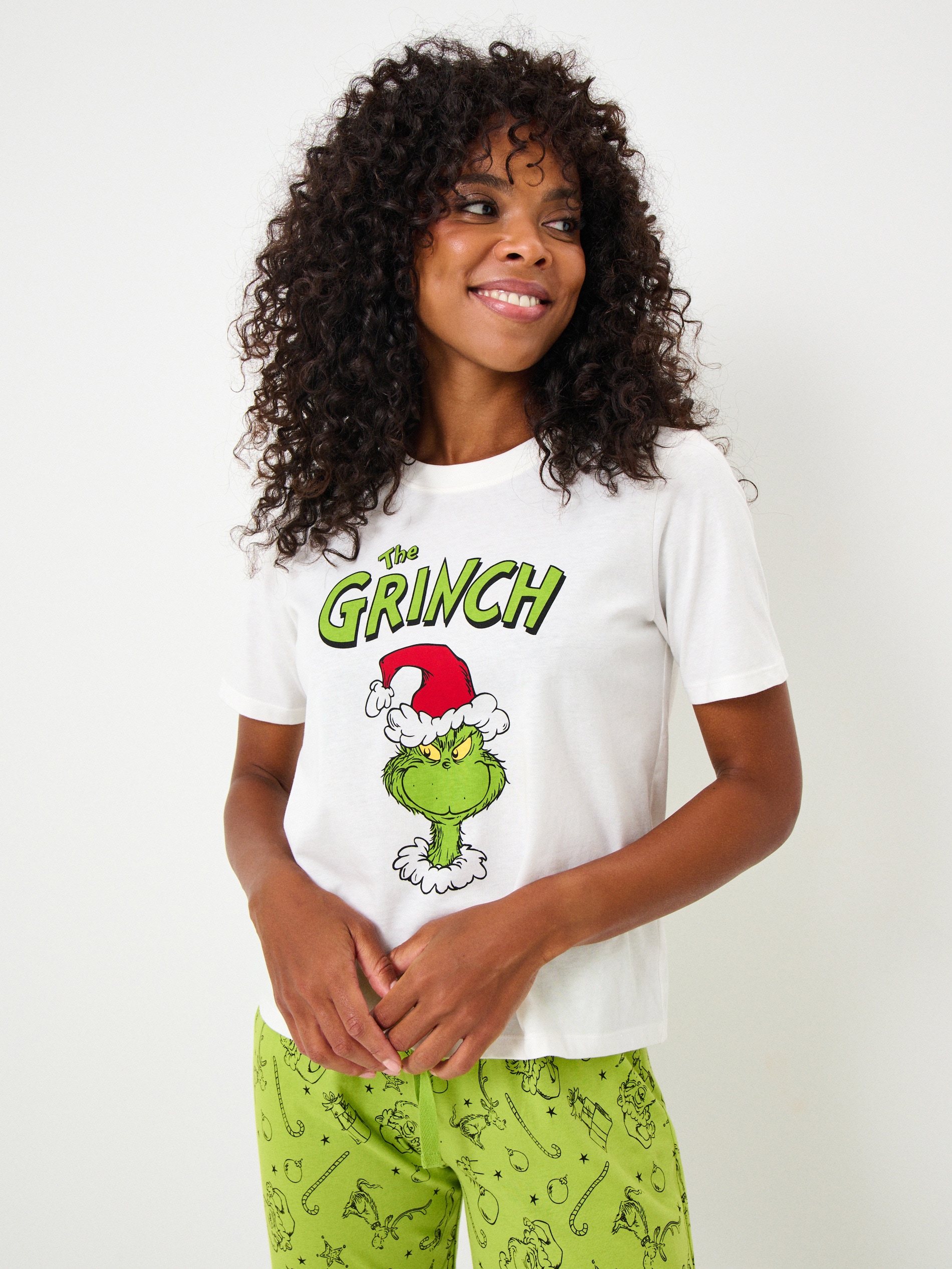 Sinsay - Πυτζάμα δύο τεμαχίων από βαμβάκι με τύπωμα Grinch - κρεμ φωτογραφία