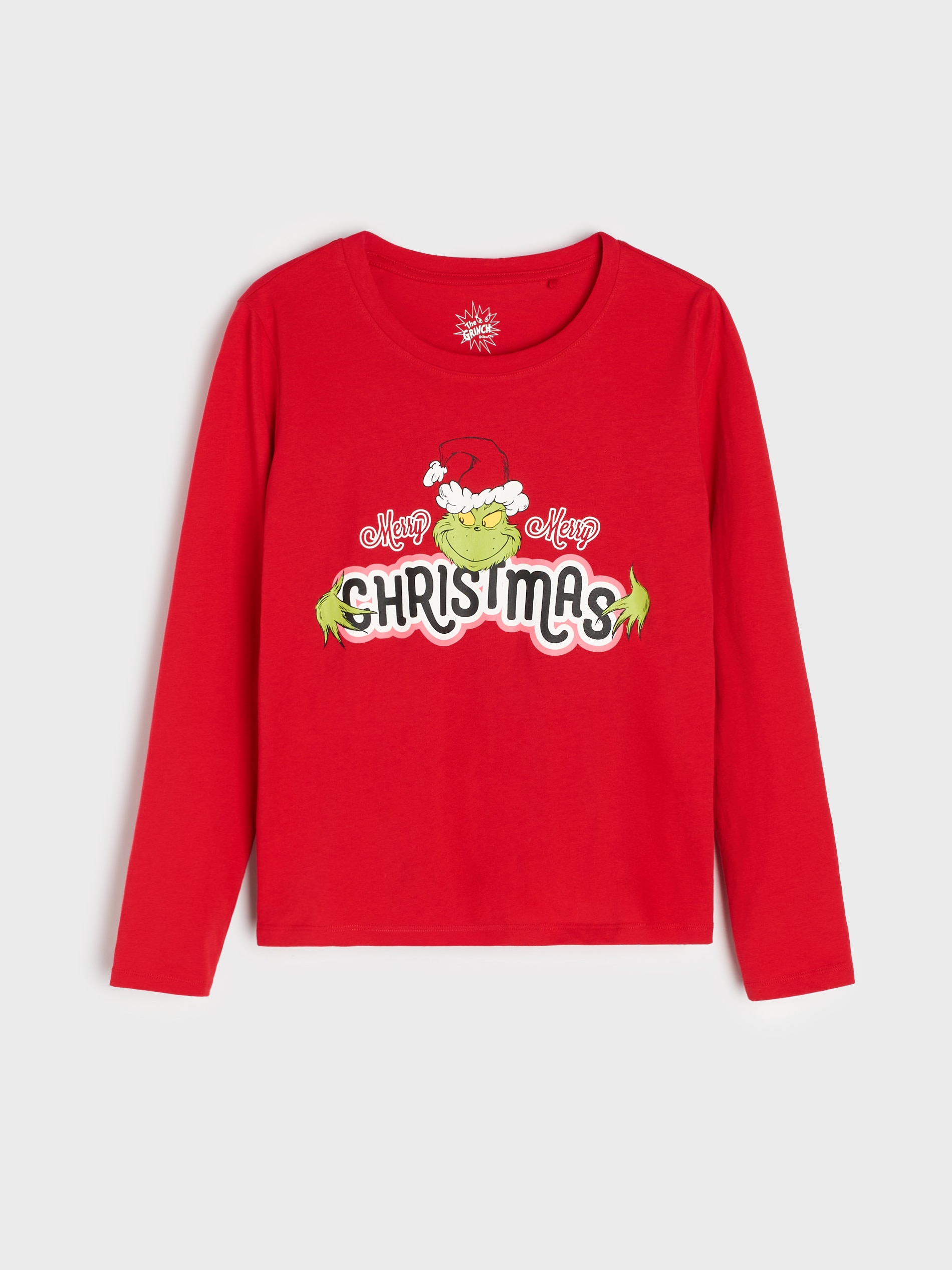 Sinsay - Πυτζάμα δύο τεμαχίων από βαμβάκι με τύπωμα Grinch - κοκκινο φωτογραφία