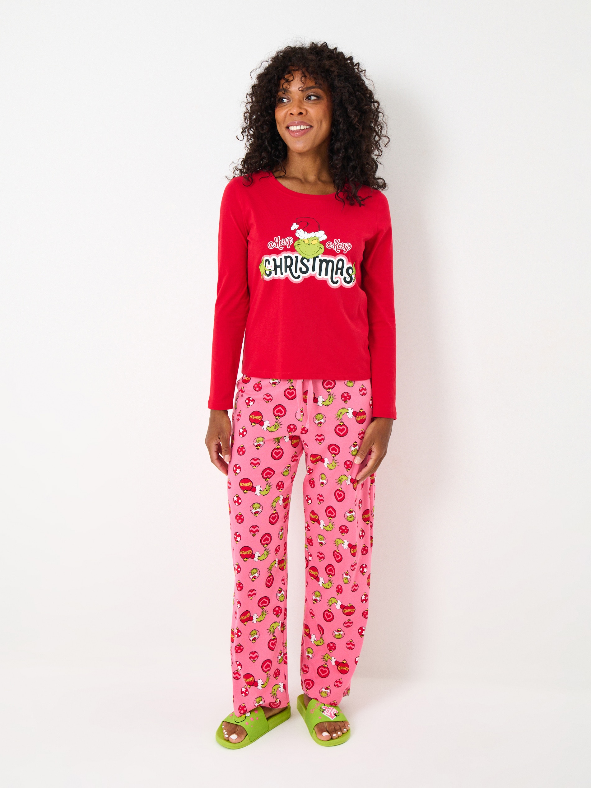 Sinsay - Πυτζάμα δύο τεμαχίων από βαμβάκι με τύπωμα Grinch - κοκκινο φωτογραφία
