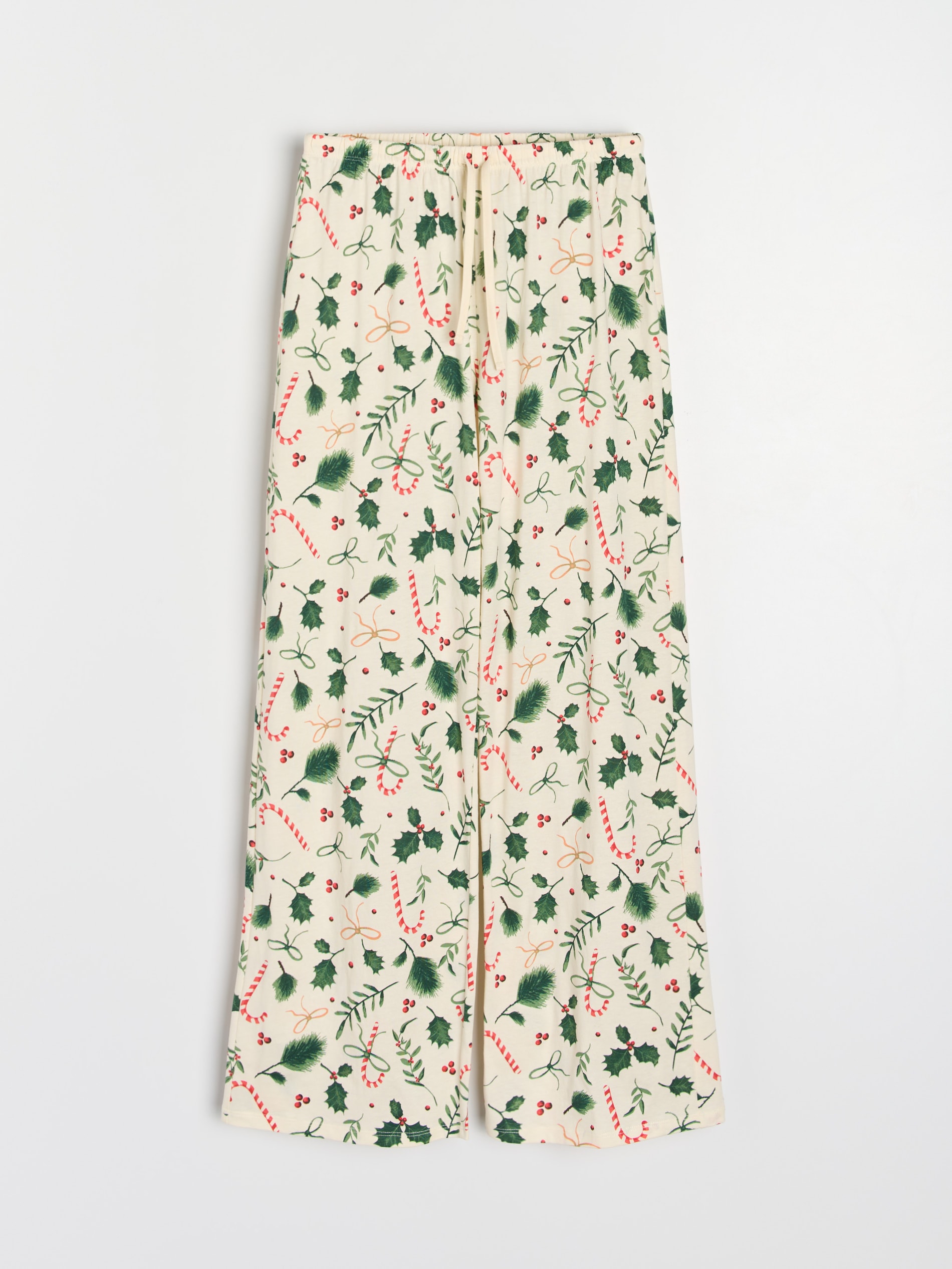 Sinsay - Πυτζάμα δύο τεμαχίων από βαμβάκι με τύπωμα - κρεμ φωτογραφία