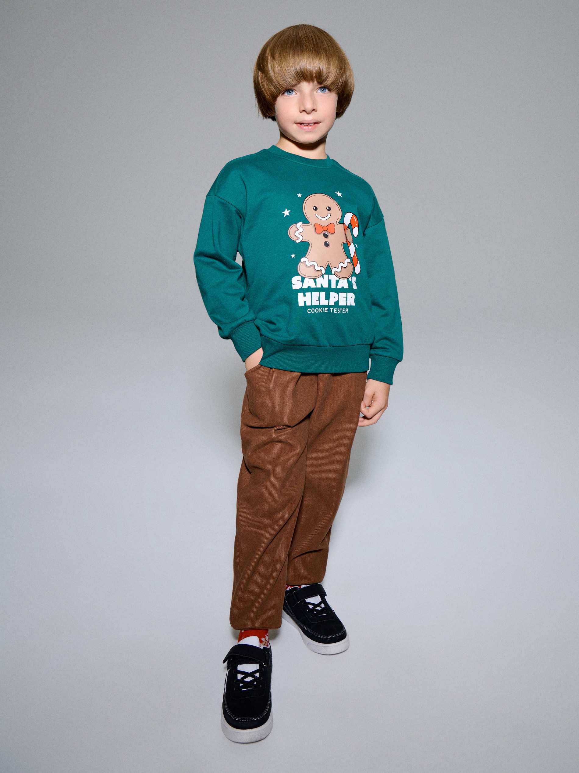 Sinsay - Sztruksowe spodnie jogger z ociepleniem - brązowy