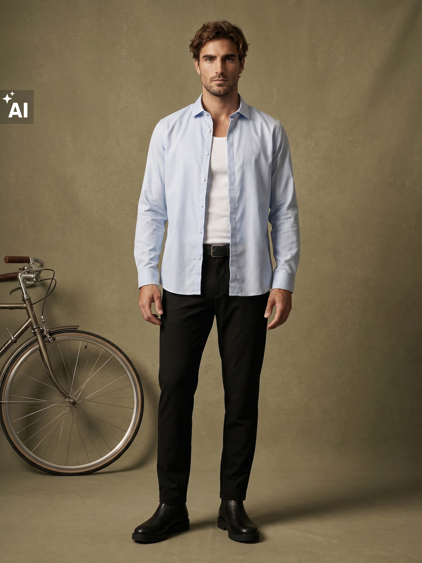 Sinsay - Koszula slim fit - błękitny