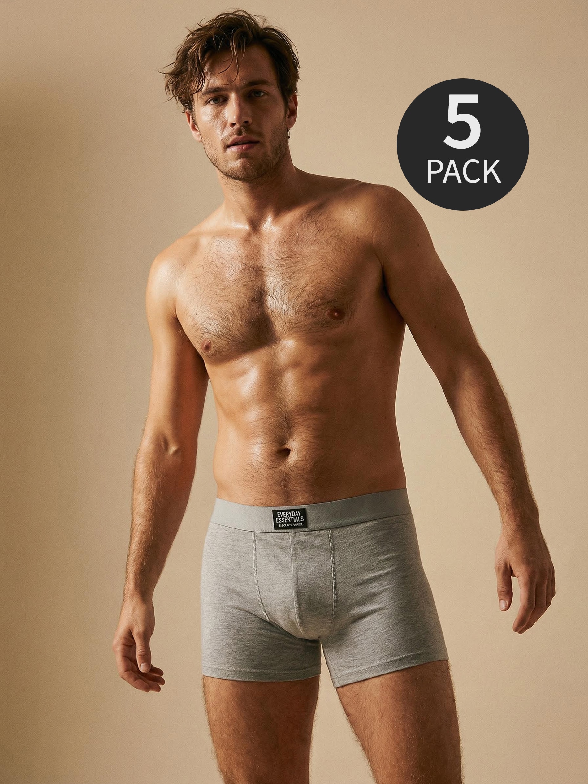 Sinsay - Bawełniane bokserki Classic 5 pack - szary