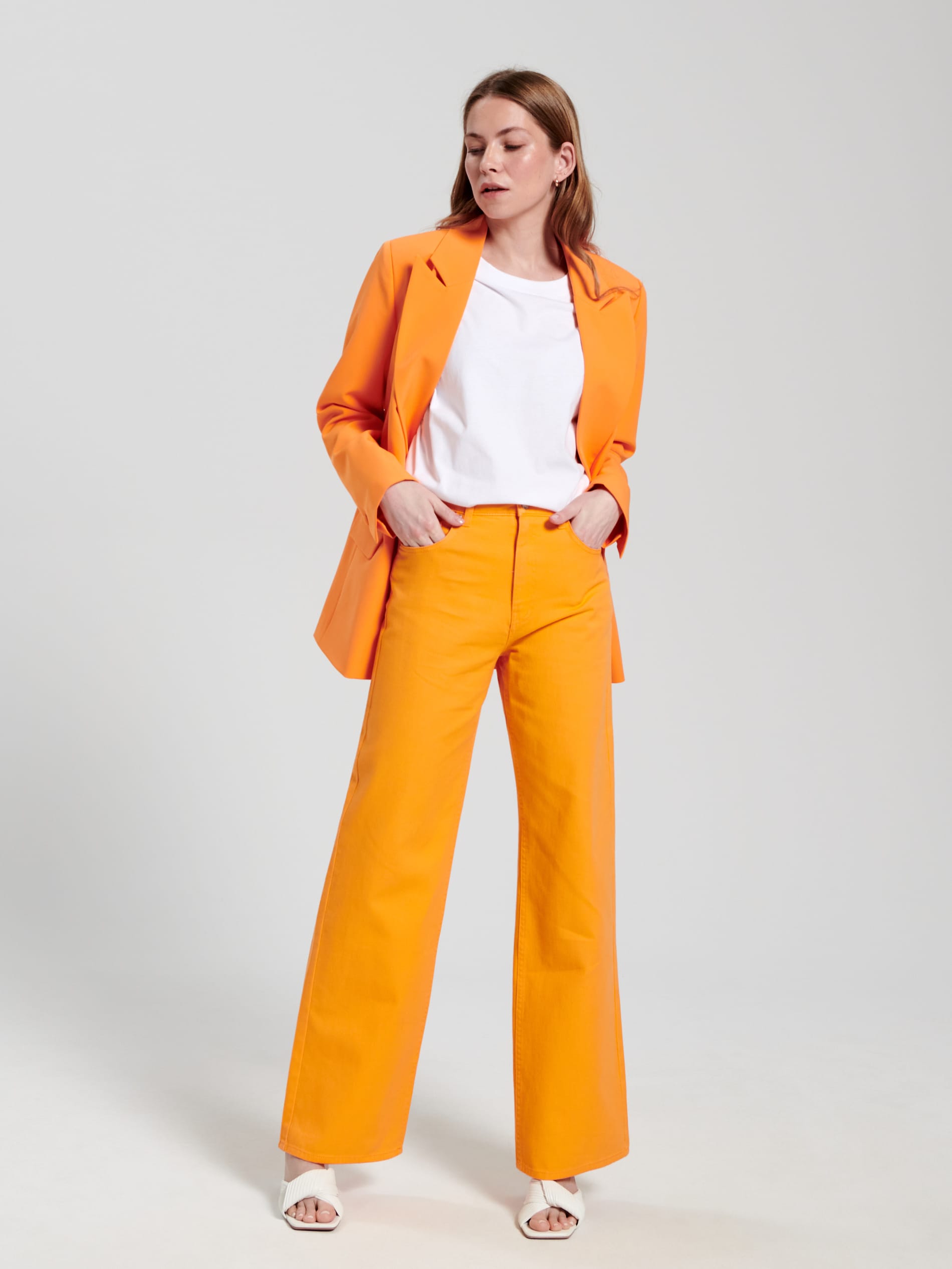 Sinsay - High waist wide leg farmer - Narancs termék 2. képe