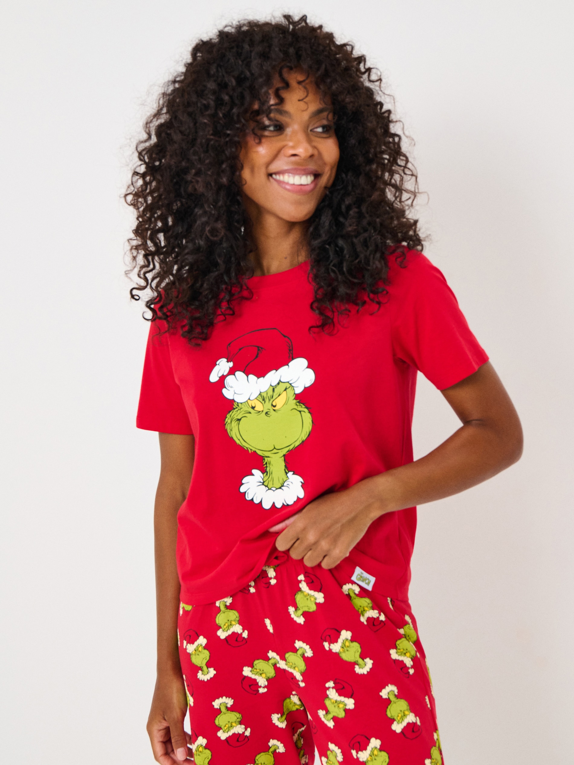 Sinsay - Πυτζάμα δύο τεμαχίων από βαμβάκι με τύπωμα Grinch - κοκκινο φωτογραφία