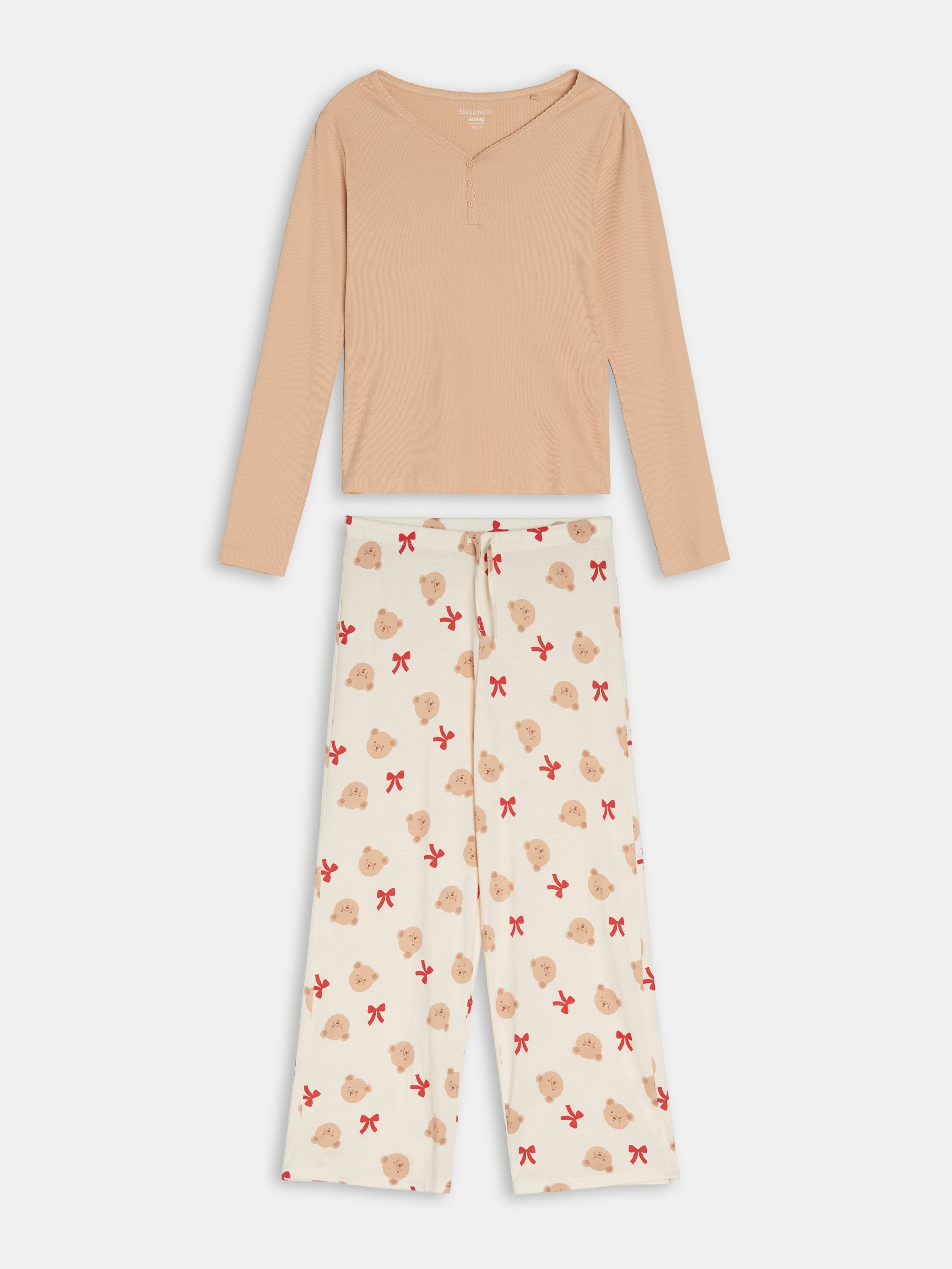 Sinsay - Βαμβακερή πιτζάμα δύο τεμαχίων - κοκκινο φωτογραφία