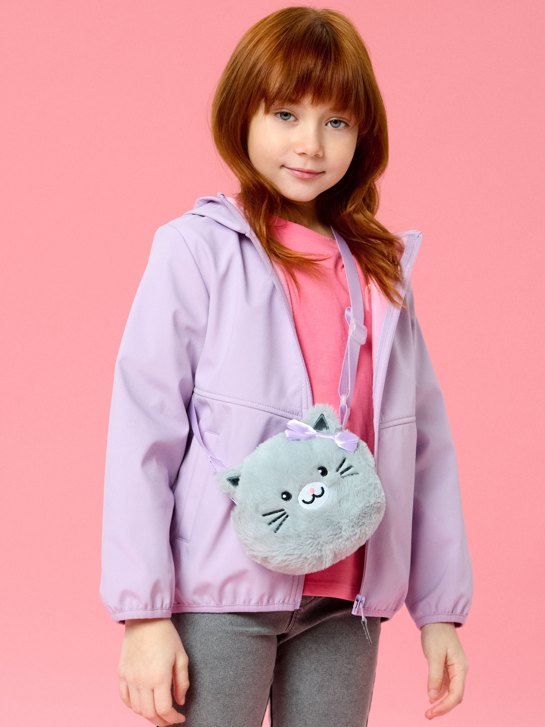 Sinsay - Kurtka z kapturem i odblaskowymi paskami na plecach - fioletowy