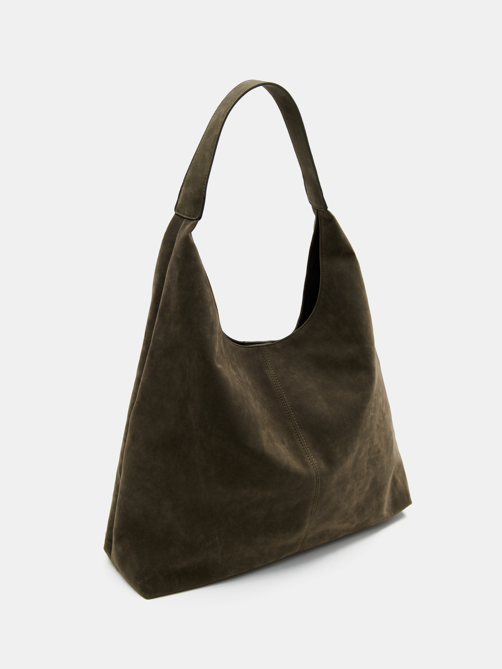 Sinsay - Torba hobo z imitacji zamszu - khaki