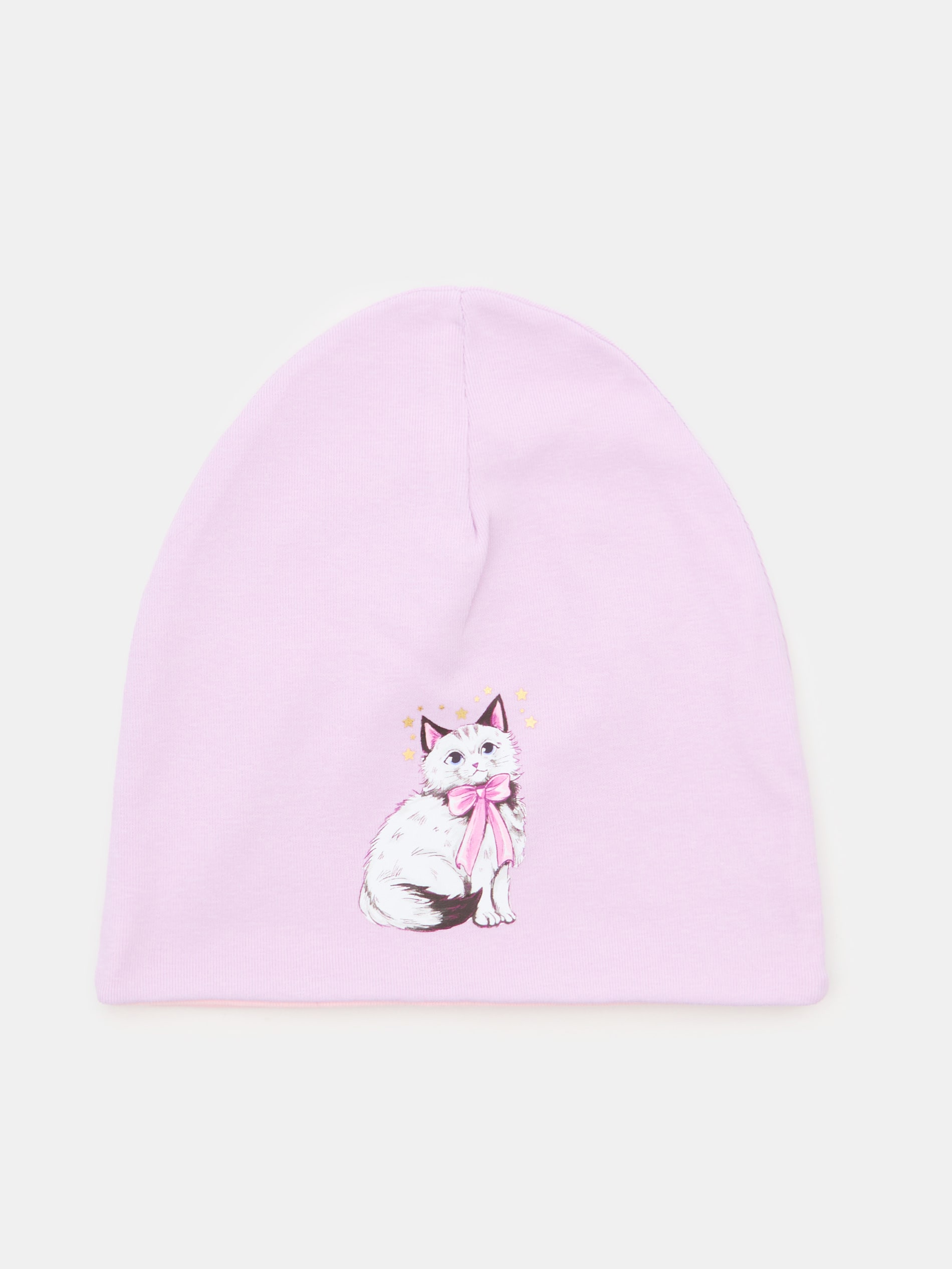 Sinsay - Prążkowana czapka beanie z nadrukiem - fioletowy