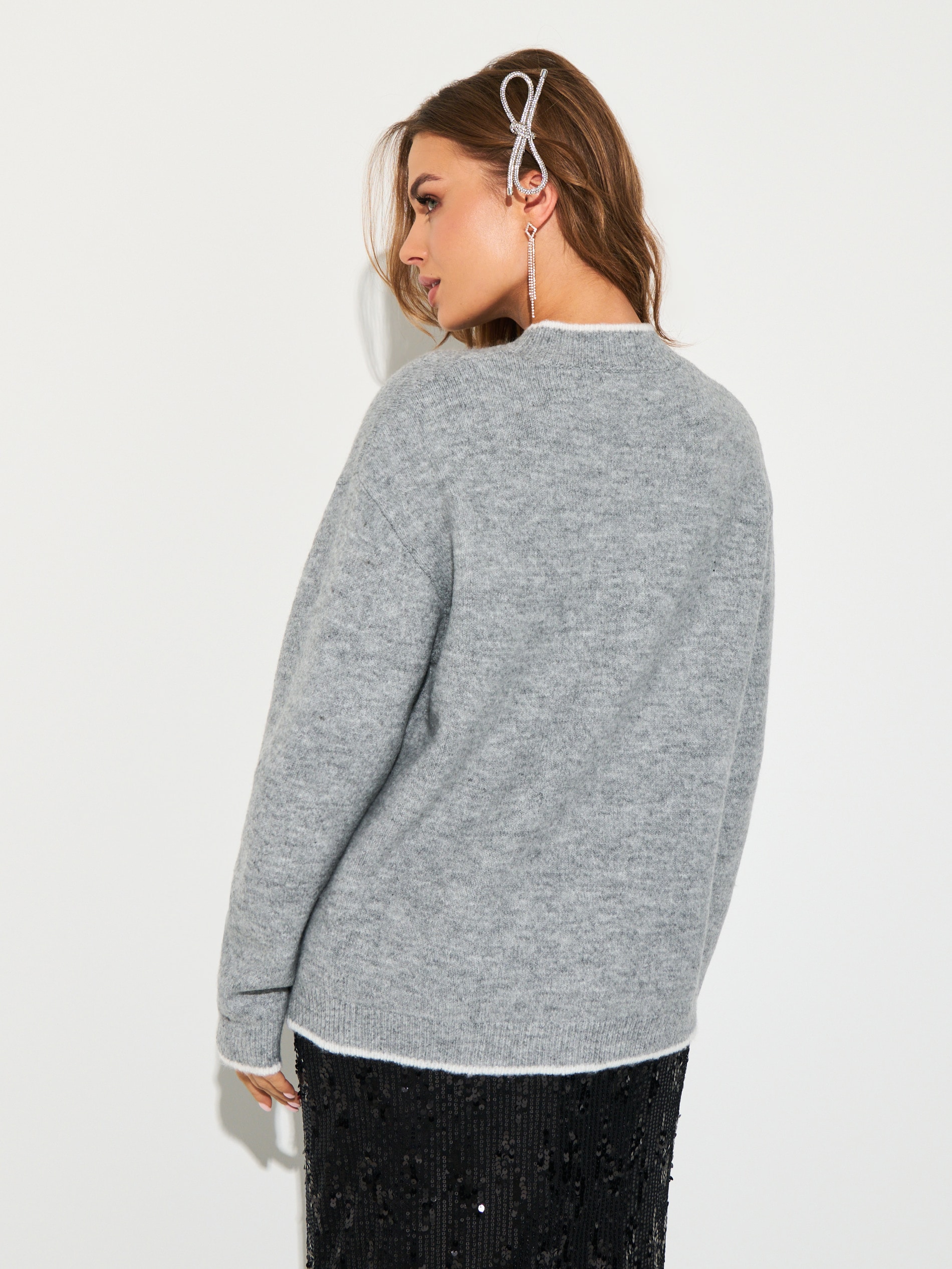 Sinsay - Πουλόβερ με νιφάδες χιονιού - ανοιχτό γκρι φωτογραφία