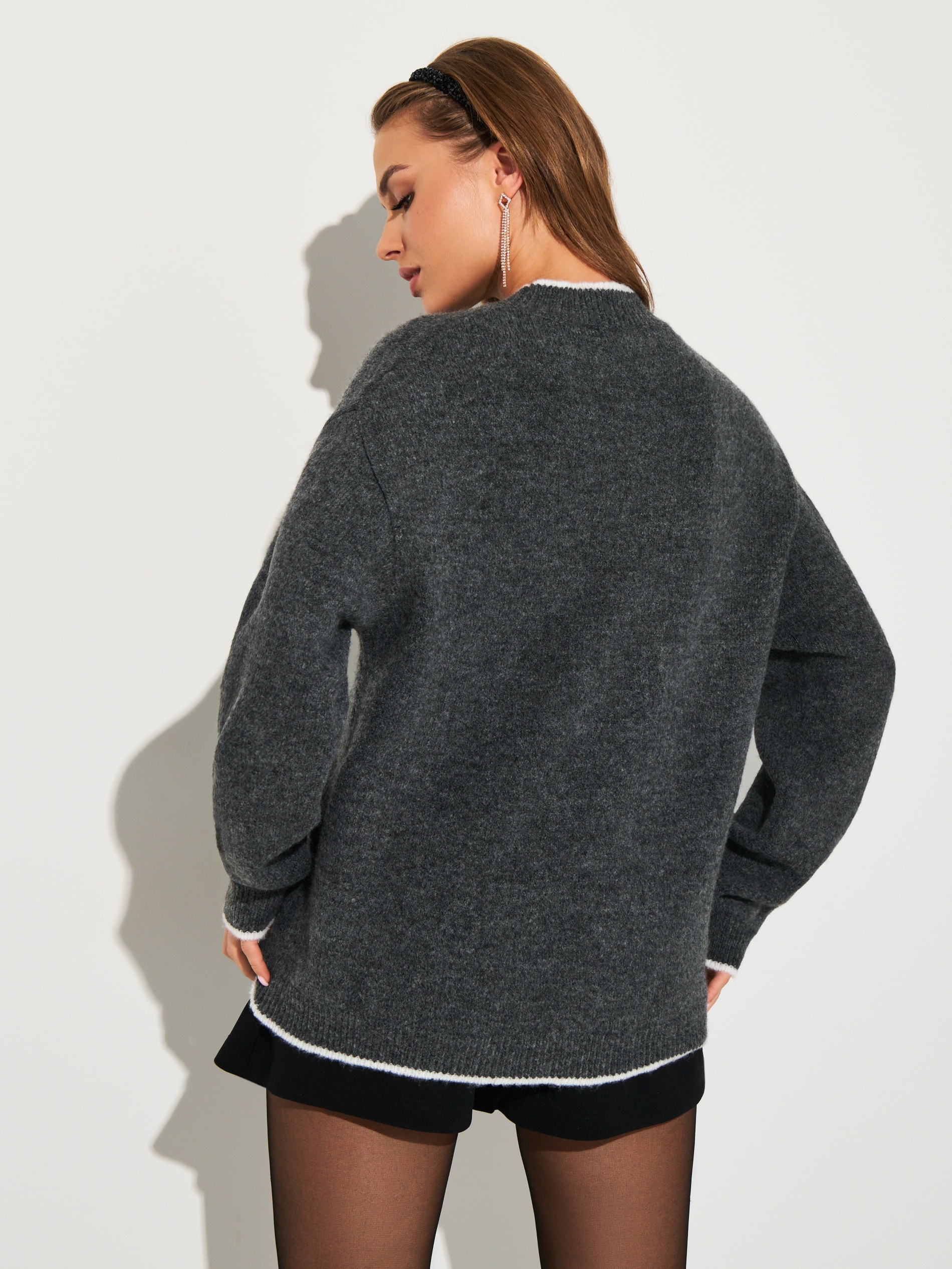 Sinsay - Πουλόβερ με νιφάδες χιονιού - μεσαιο γκρι φωτογραφία