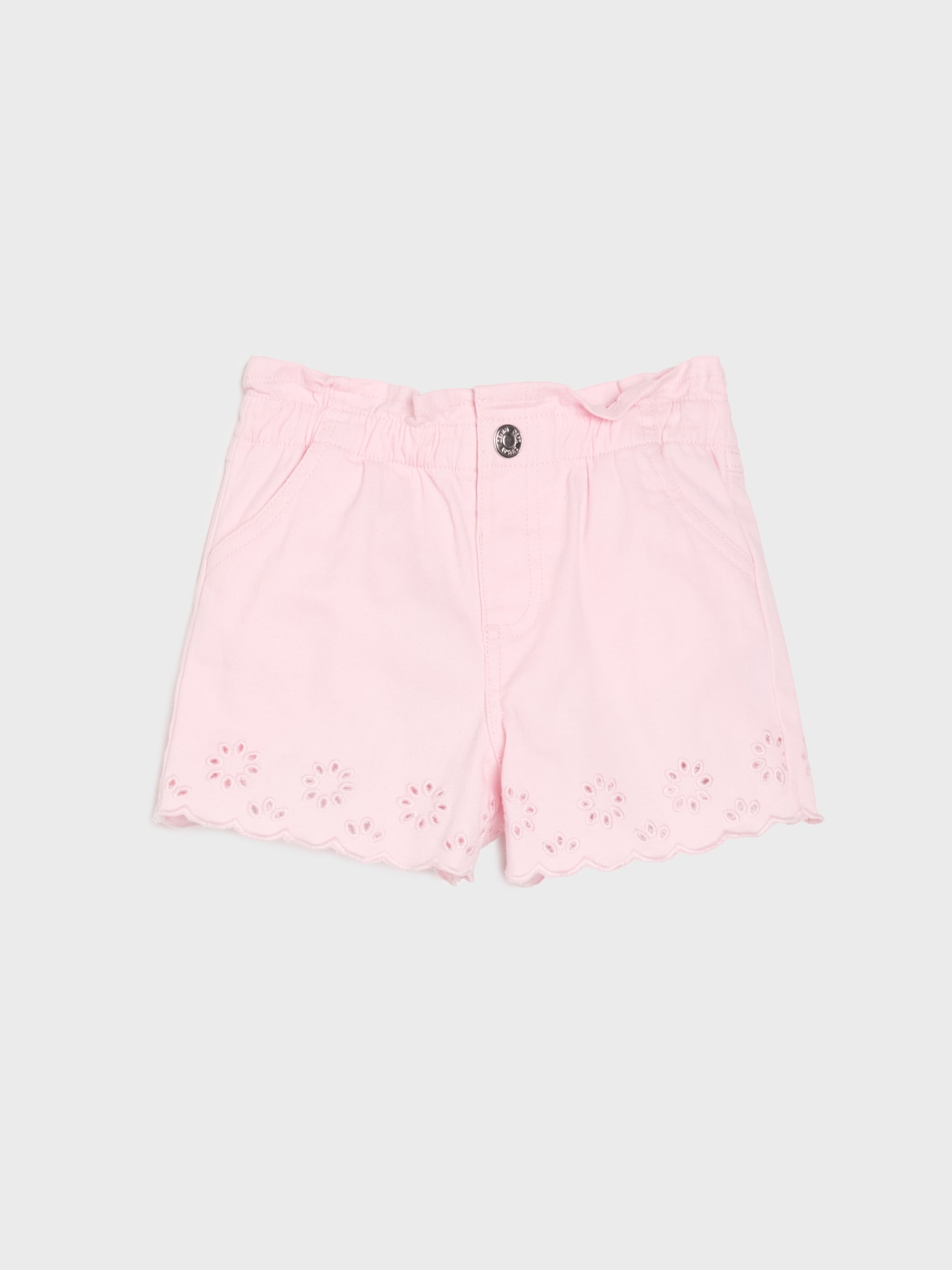 Sinsay - Szorty jeansowe z ażurowymi detalami - różowy