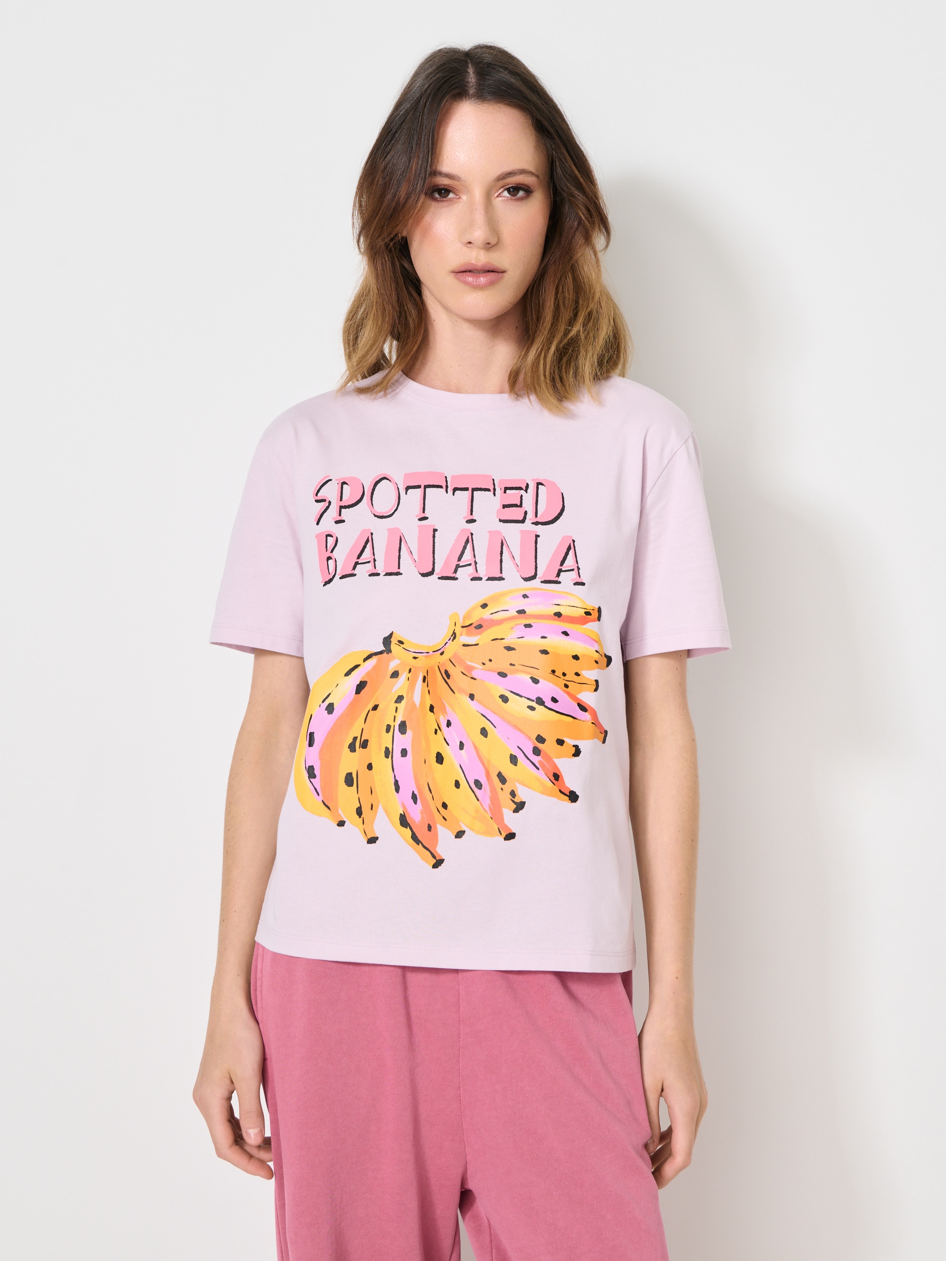 Sinsay - Βαμβακερό μπλουζάκι με στάμπα - λιλα φωτογραφία