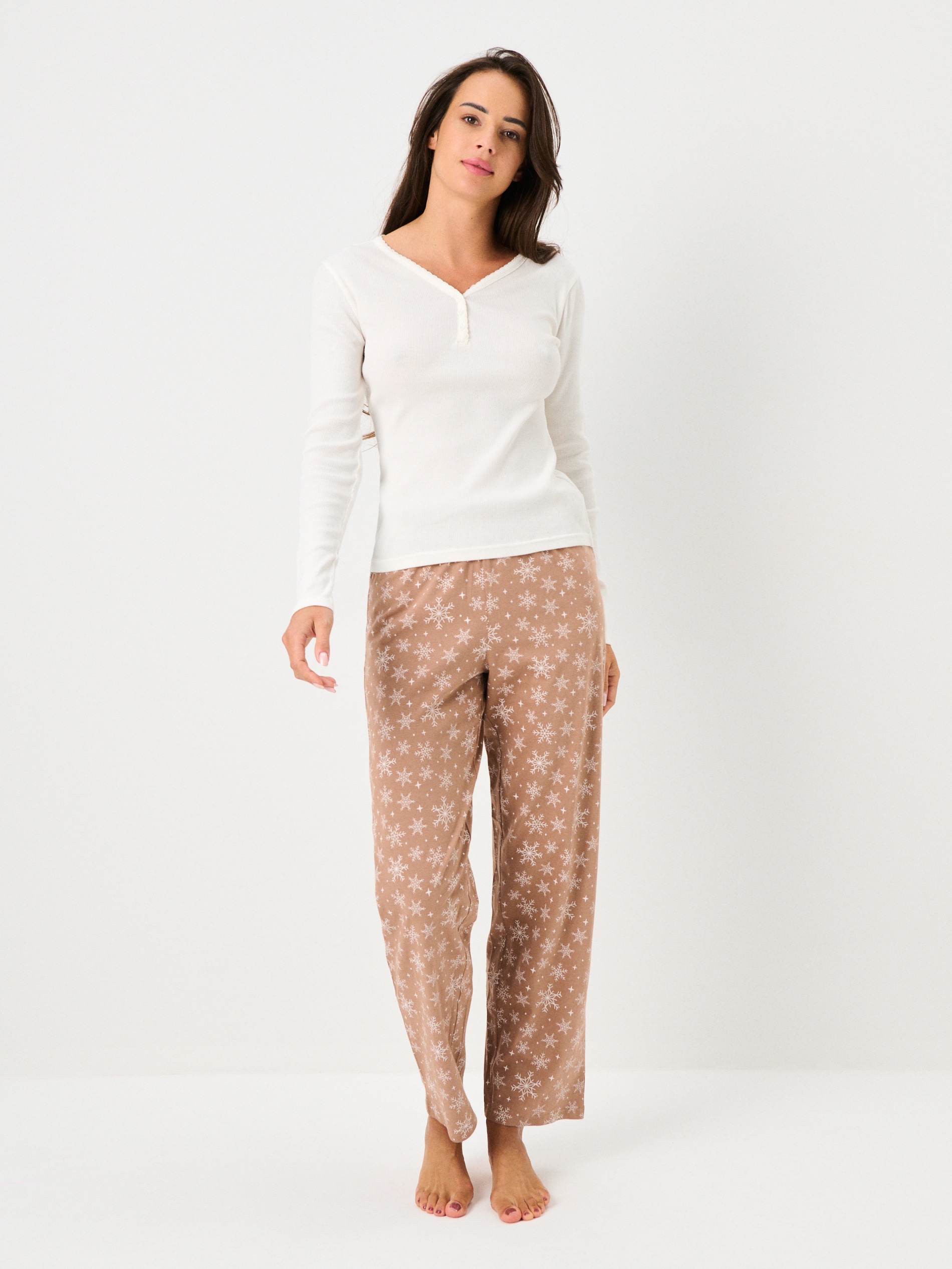 Sinsay - Βαμβακερή πιτζάμα δύο τεμαχίων - λευκο φωτογραφία