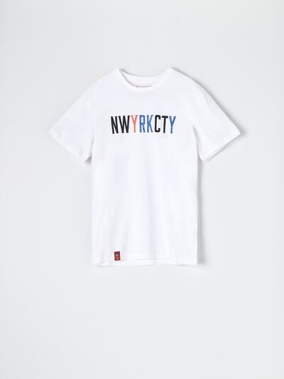 T-shirt with print Color light blue - SINSAY - 2223O-50X