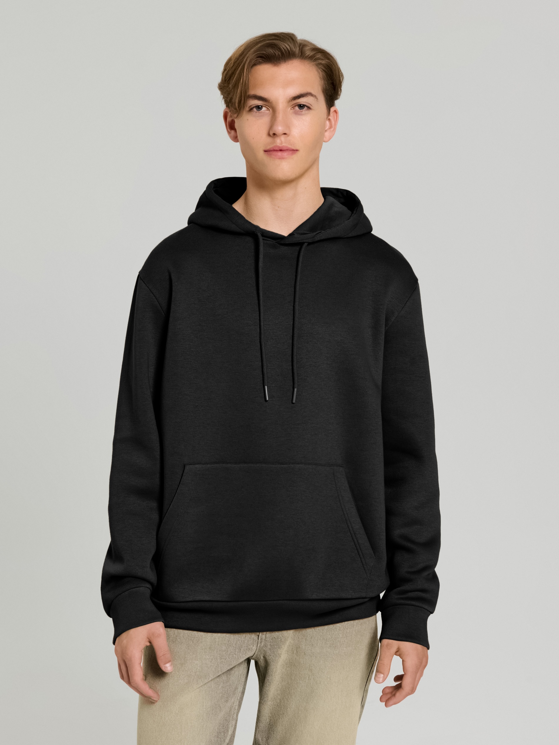 Sinsay - Bluza hoodie basic - czarny