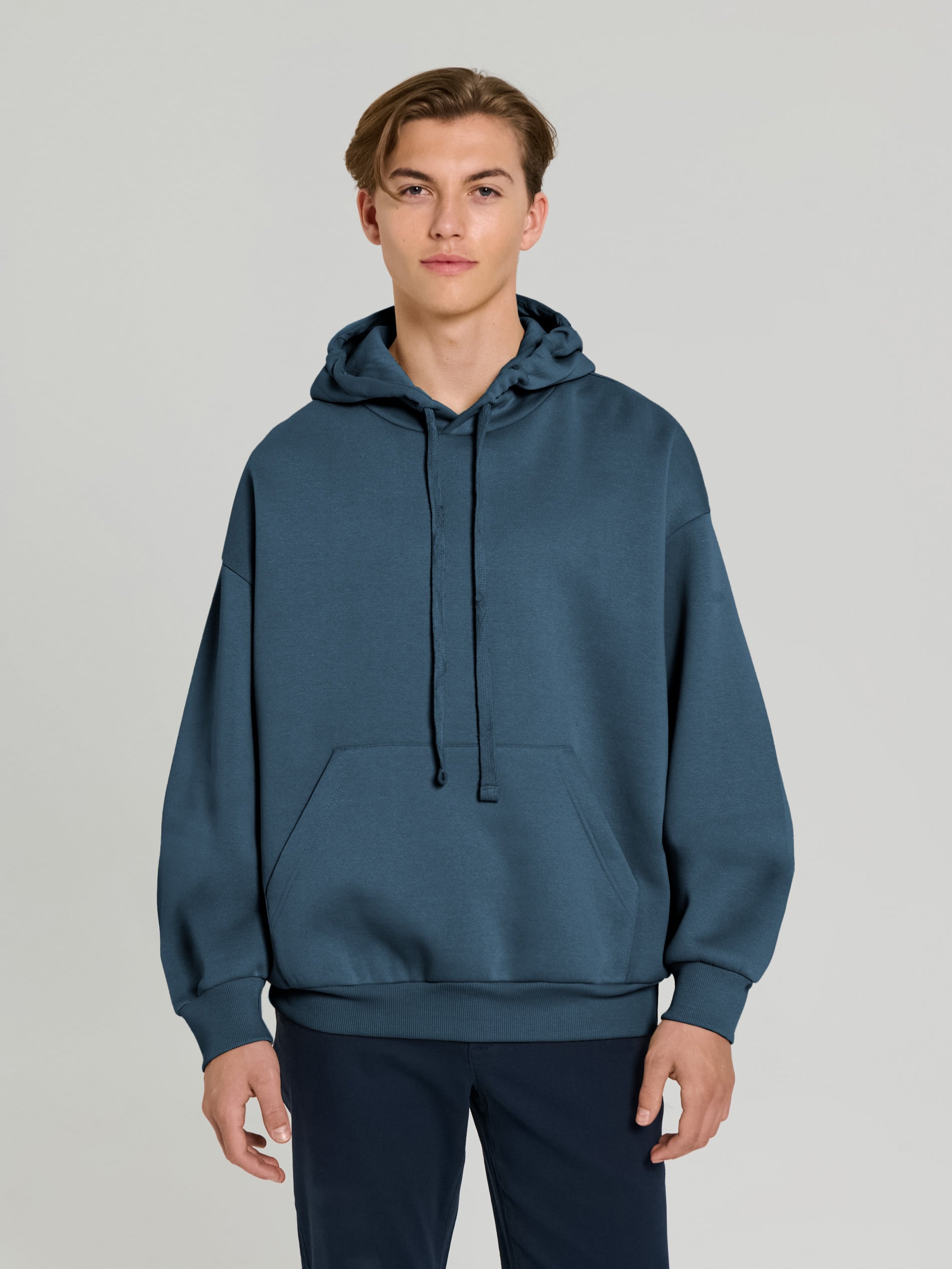 Sinsay - Bluza hoodie comfort fit - niebieski