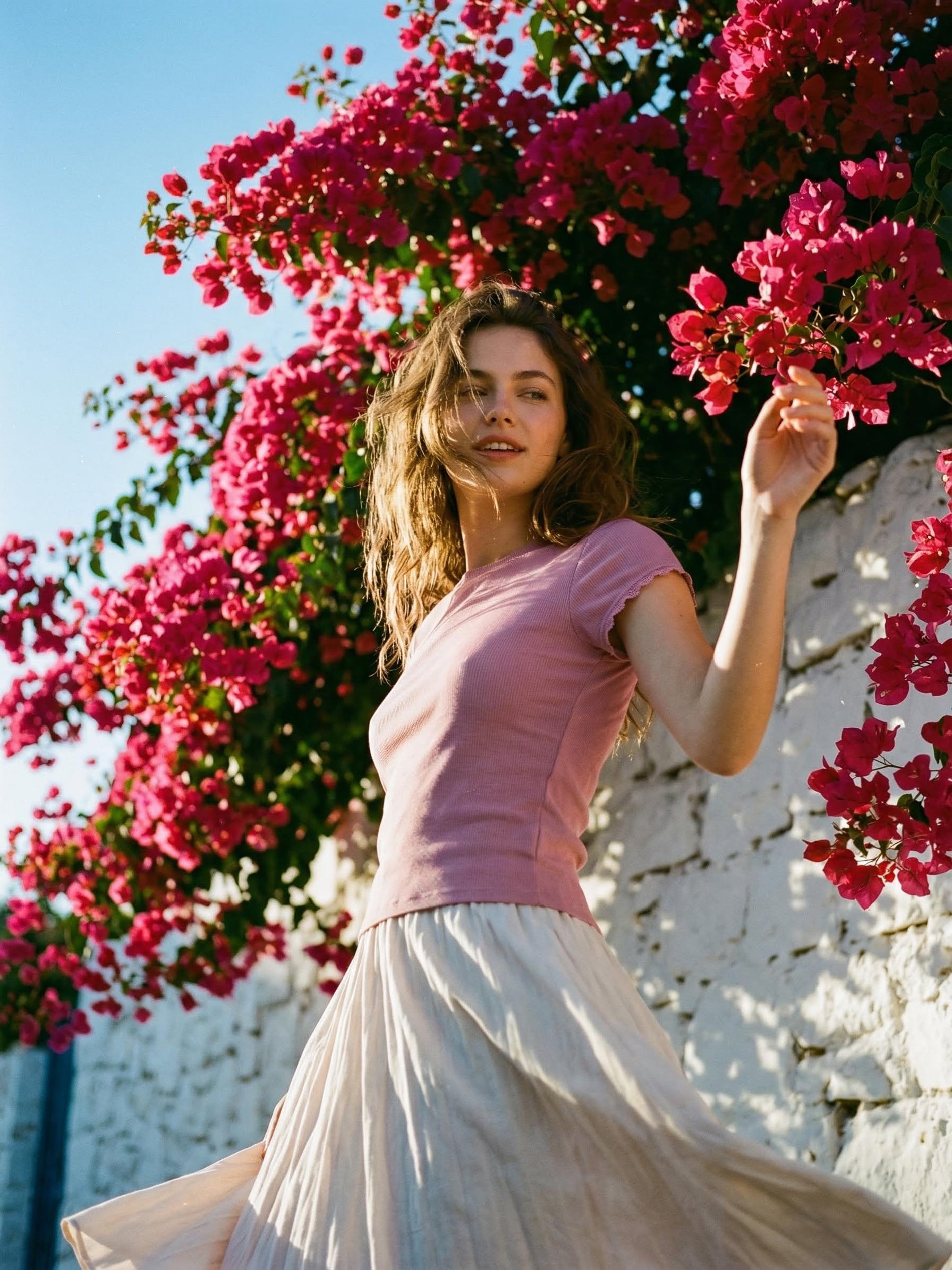 Sinsay - Wiskozowa koszulka z krótkim rękawem - różowy