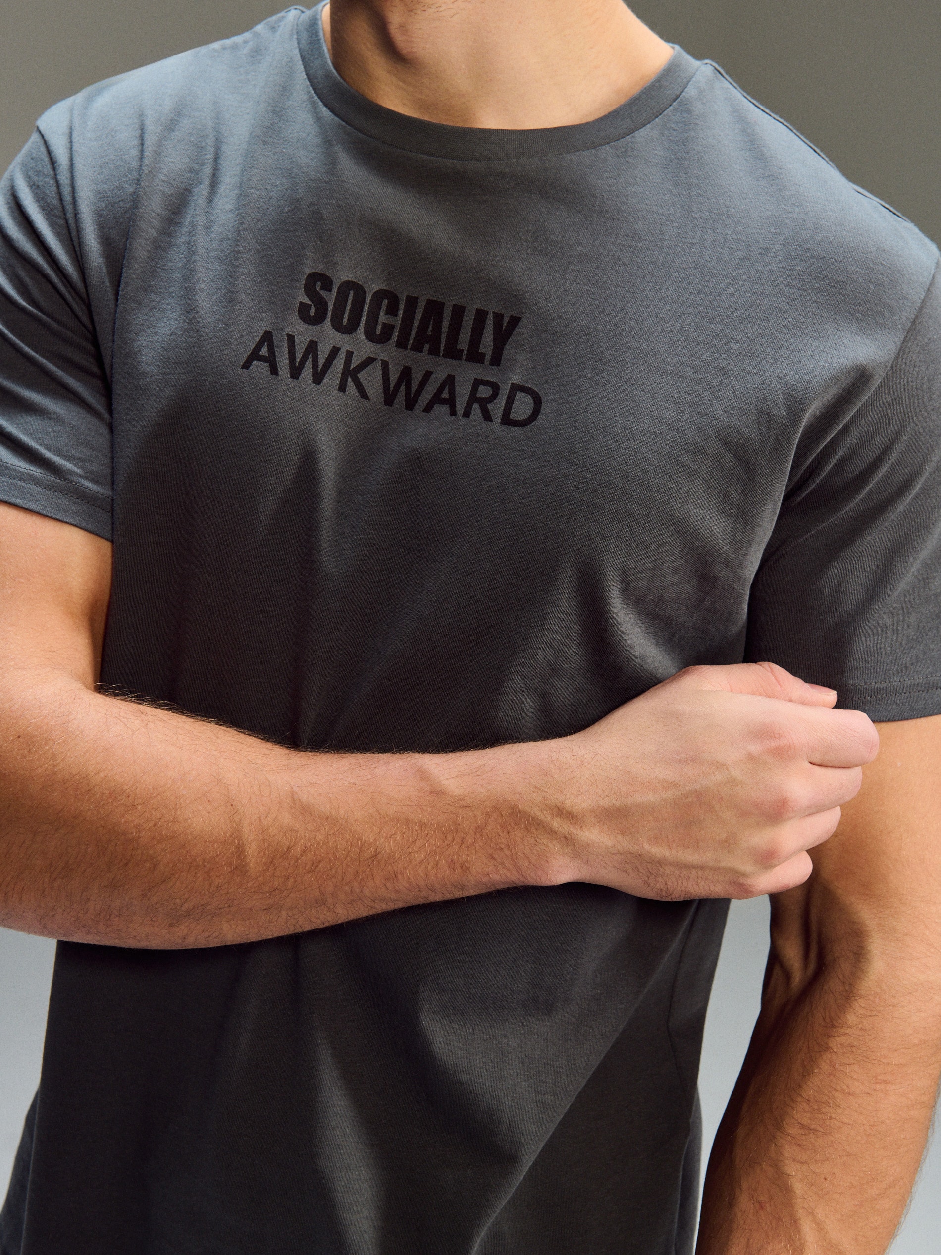 Sinsay - Bawełniana koszulka z napisem - szary