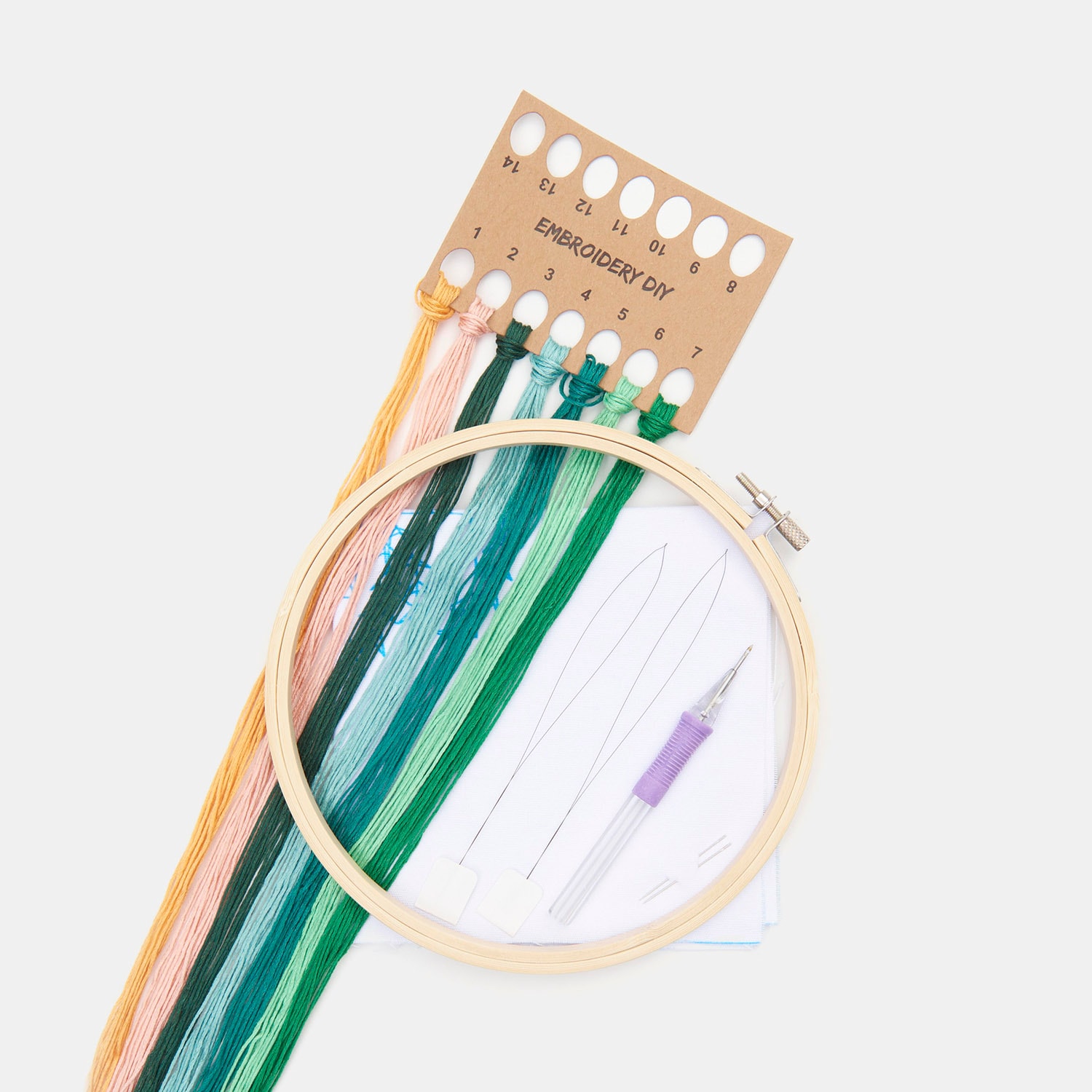 Sinsay - Punch needle, threads, hoop & canvas - Multicolor