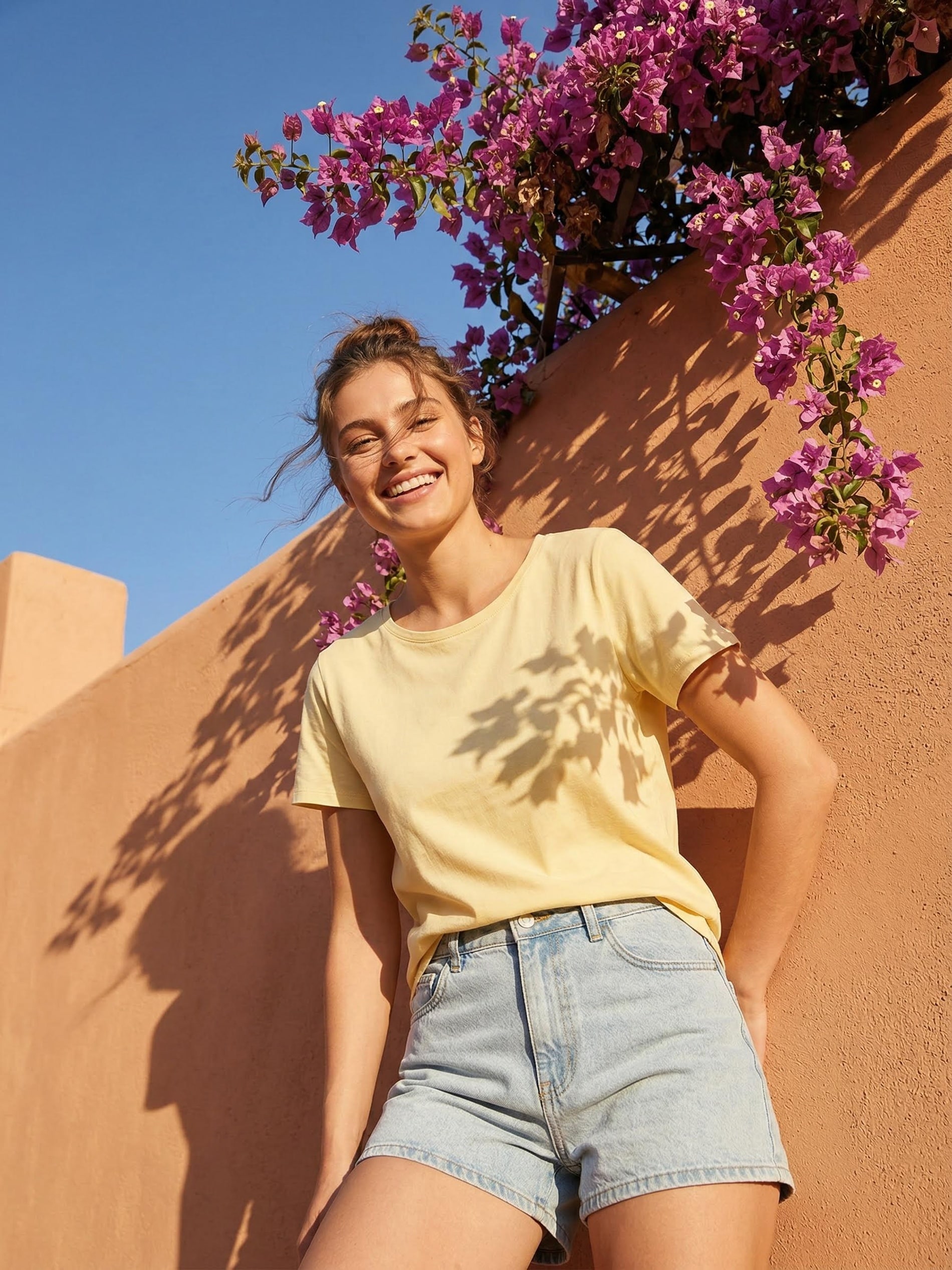 Sinsay - Bawełniana koszulka z krótkim rękawem - yellow jeans