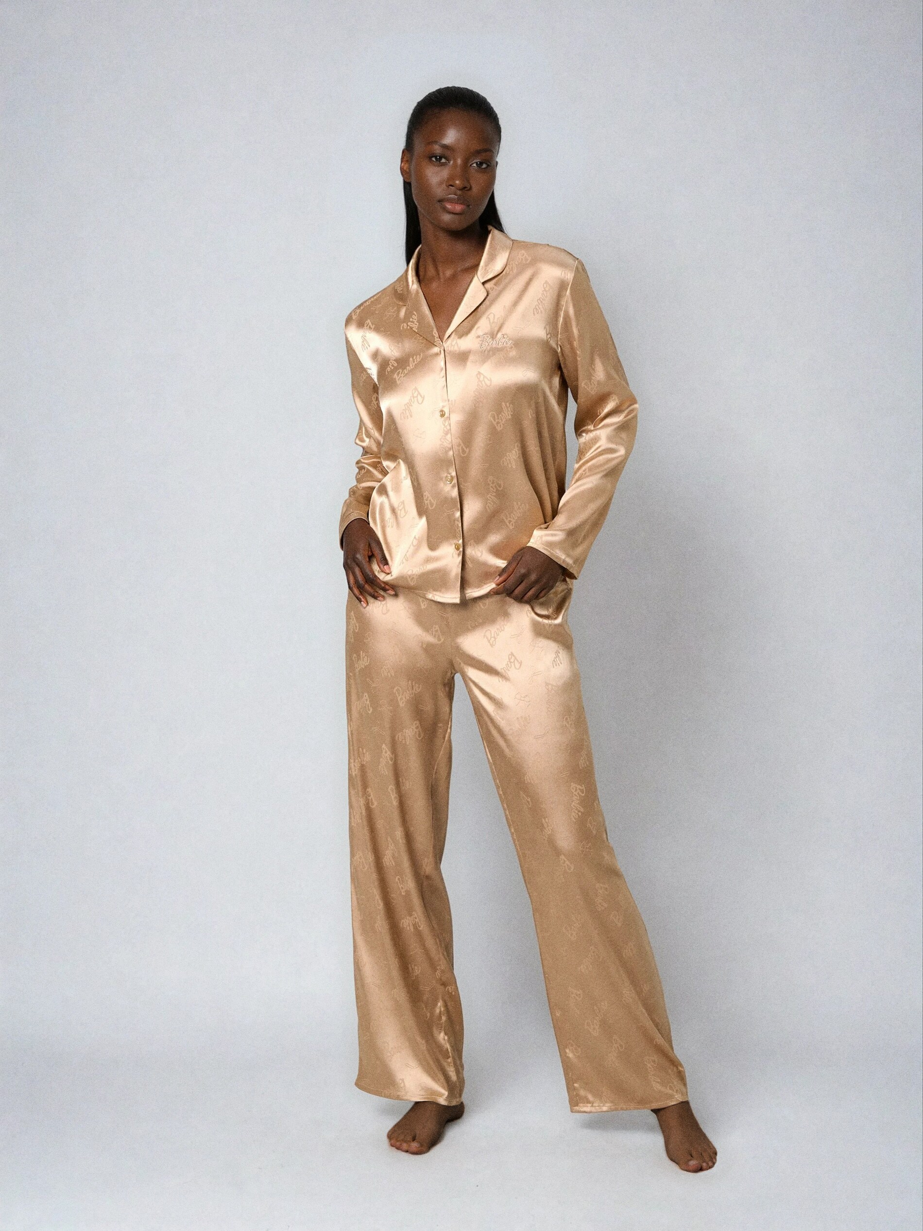 Sinsay - Πιτζάμες δύο τεμαχίων Barbie - κρεμ φωτογραφία