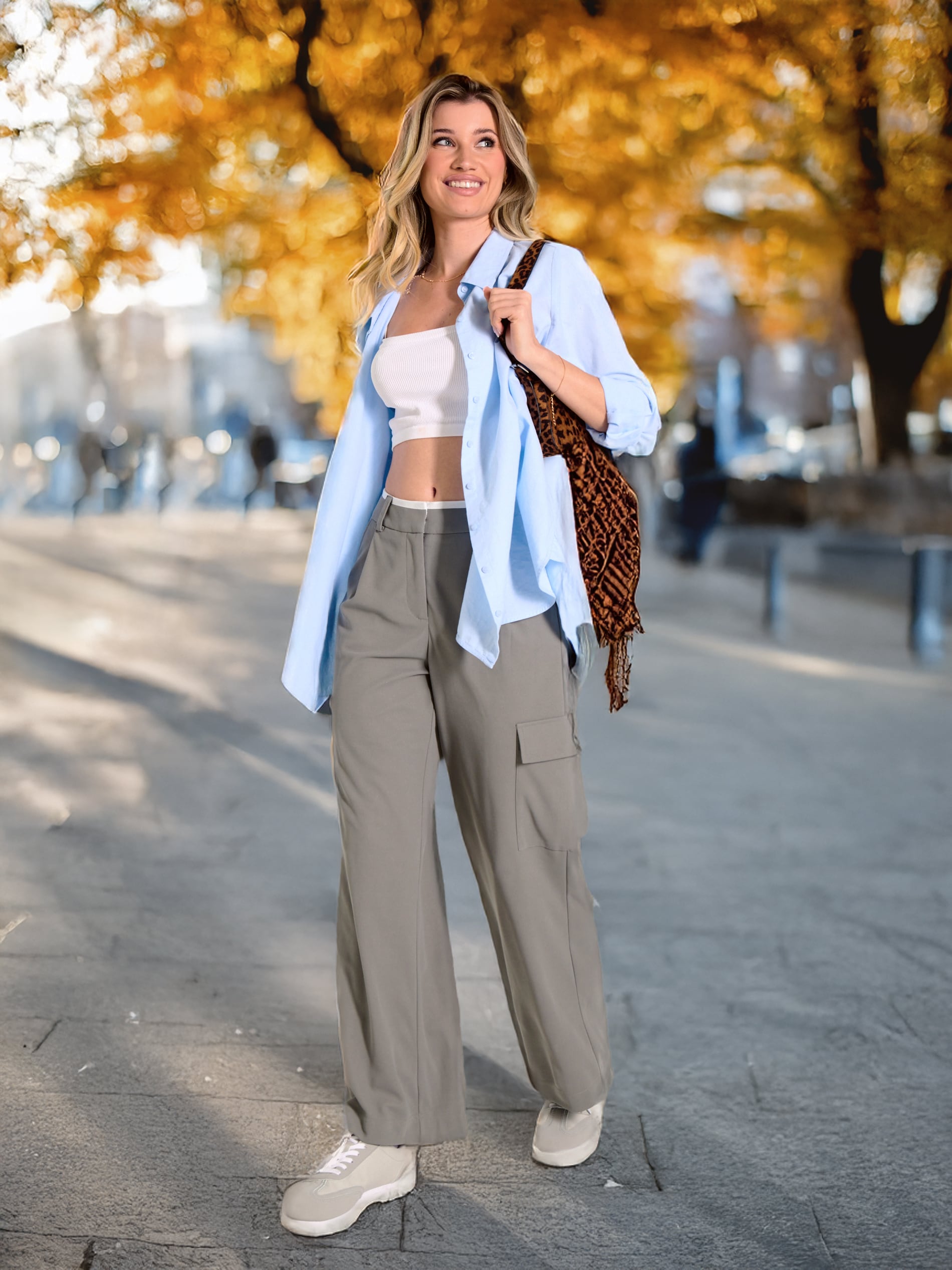 Sinsay - LADIES` TROUSERS - szary