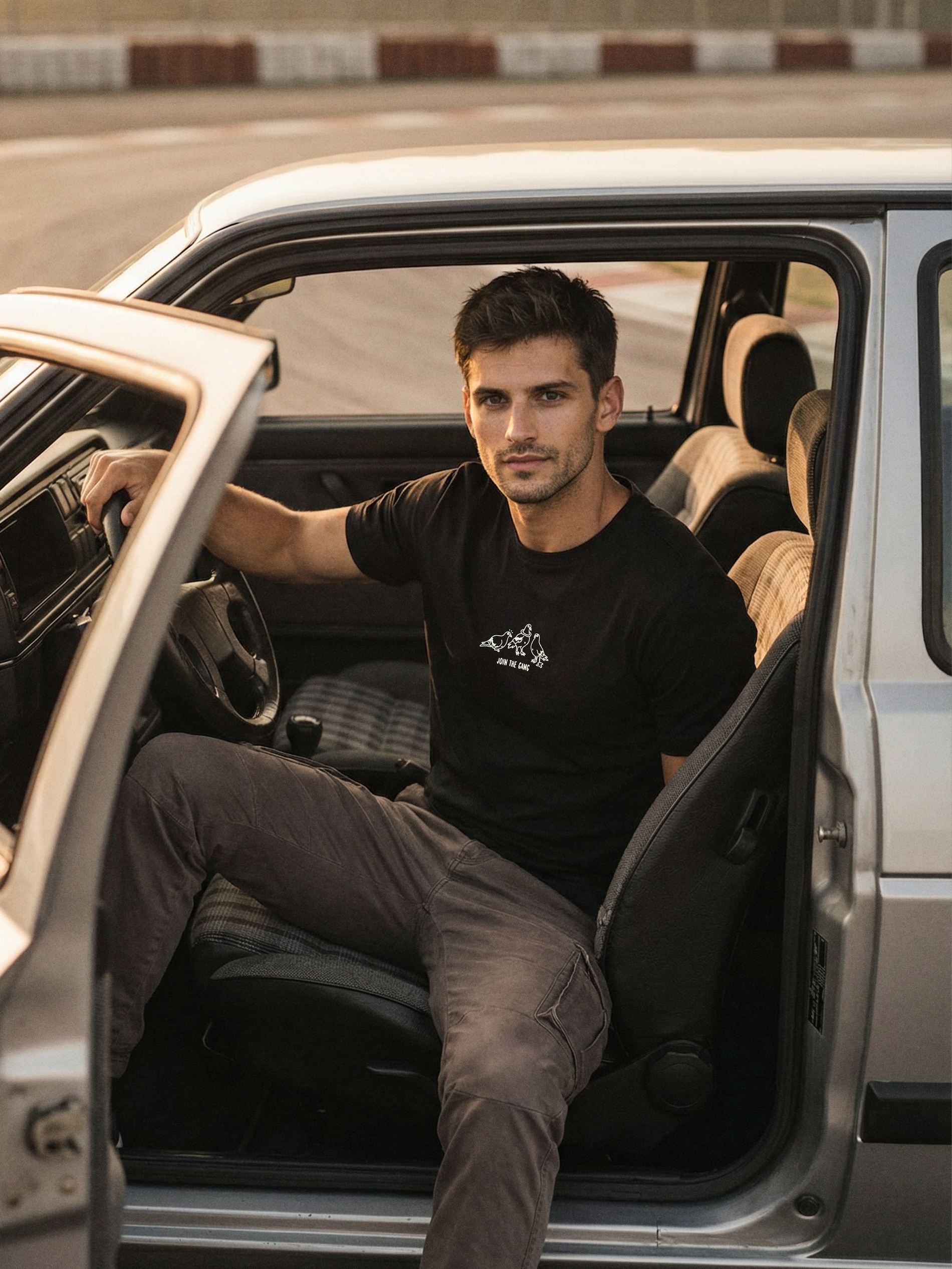 Sinsay - Bawełniana koszulka z nadrukiem - czarny