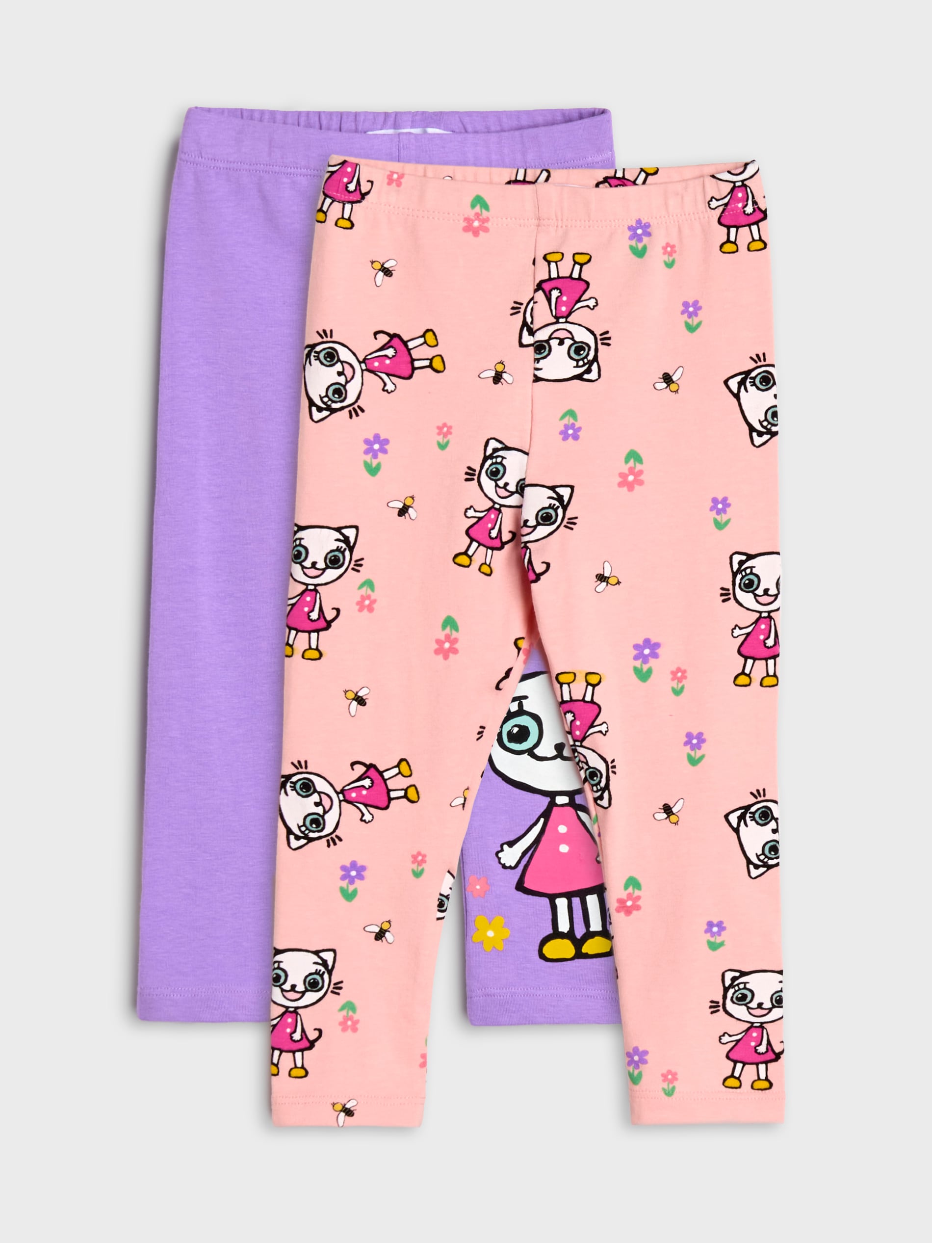 Sinsay - Legginsy 2 pack Kicia Kocia - fioletowy