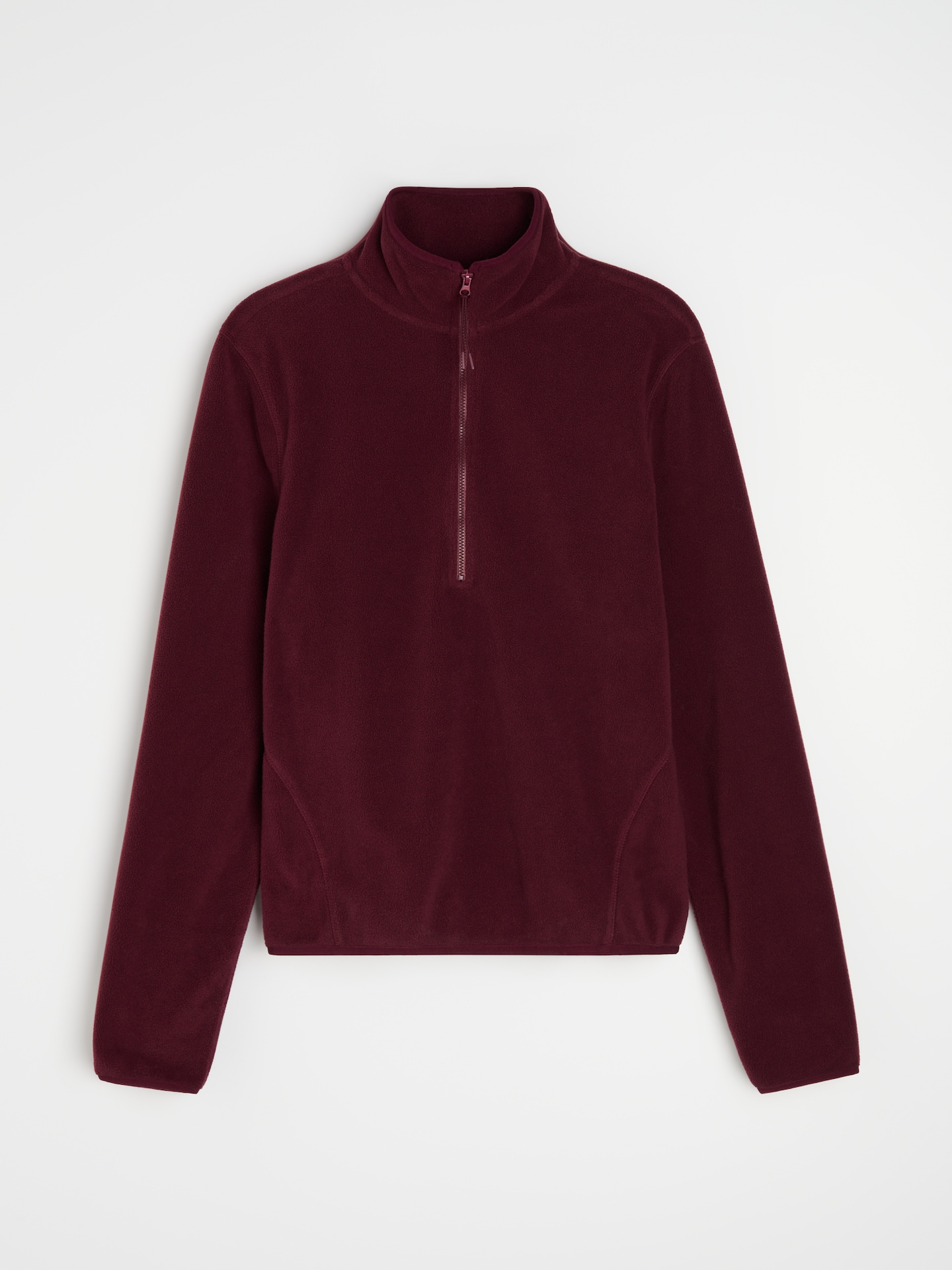 Sinsay - Polarowa bluza half-zip ze stójką - bordowy