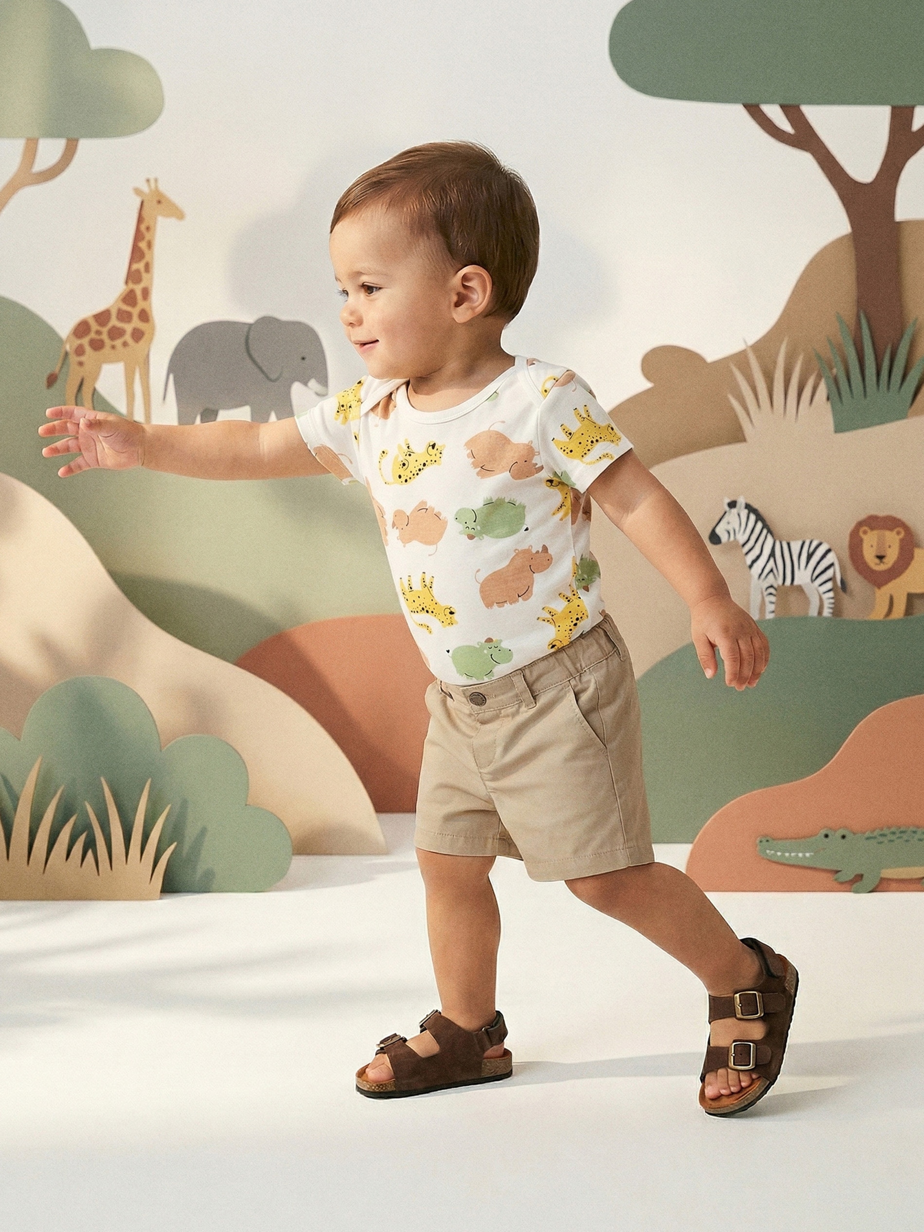 Sinsay - Jednolite bawełniane szorty - beżowy